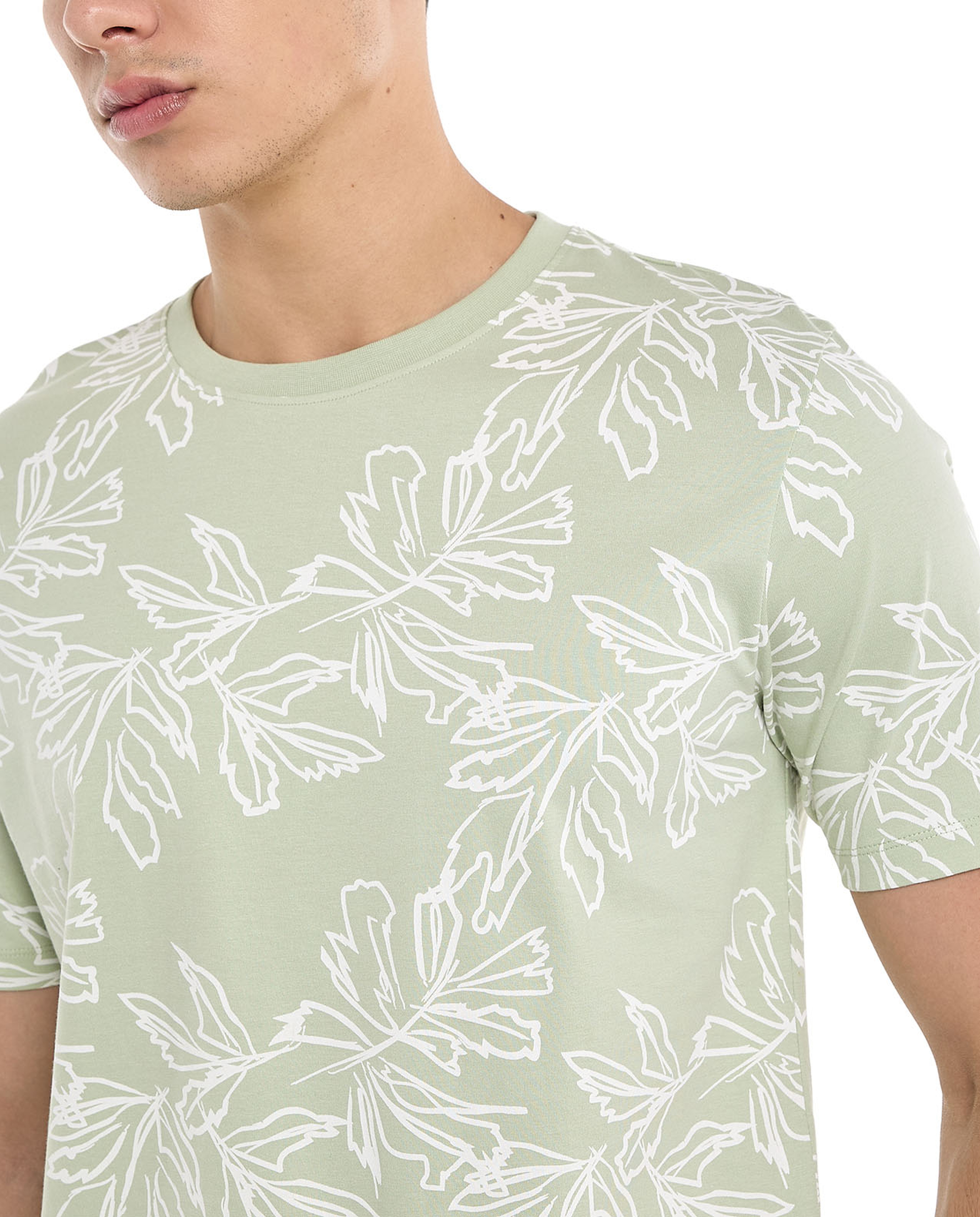 Printed T-Shirt with Crew Neck and Short Sleeves