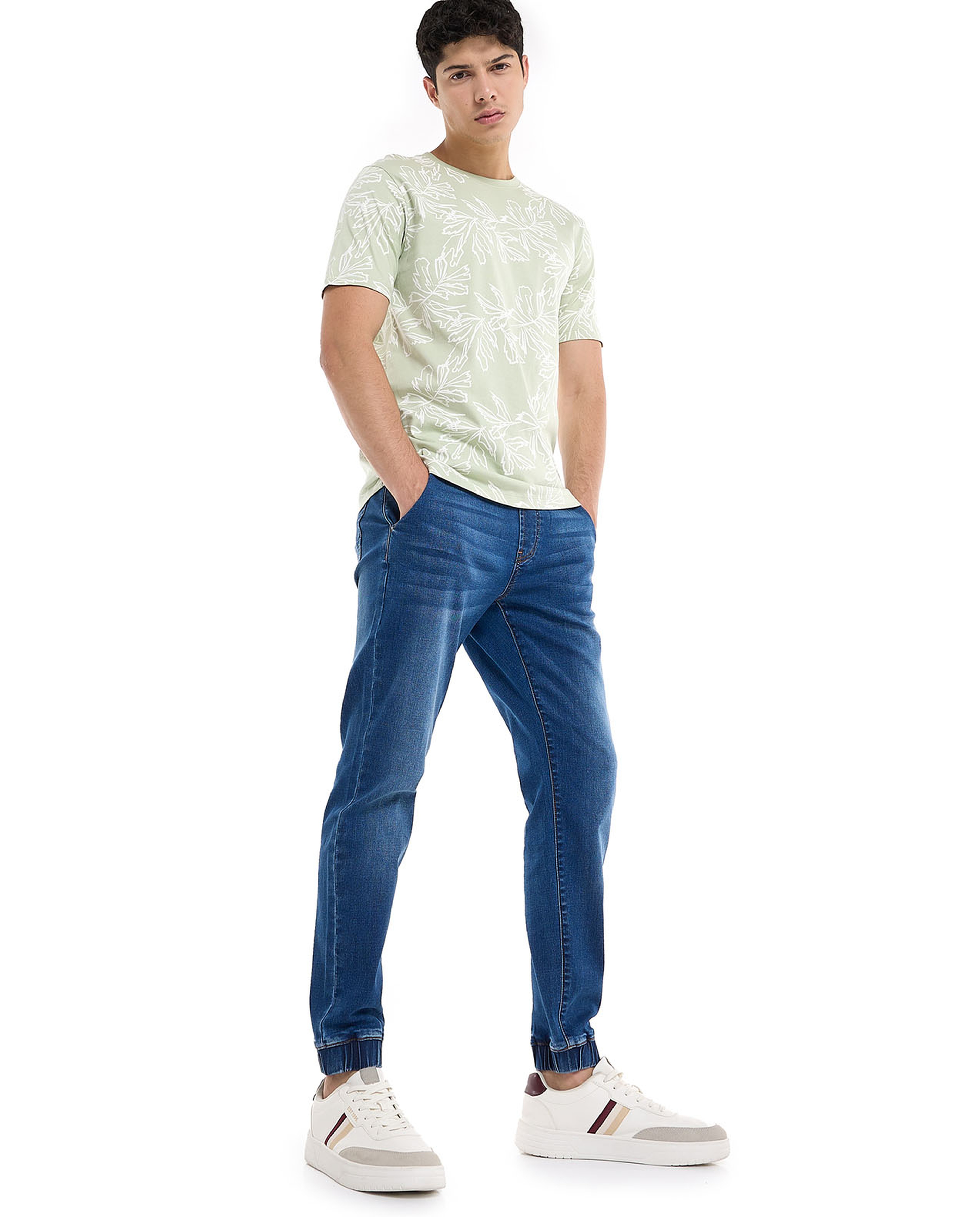 Printed T-Shirt with Crew Neck and Short Sleeves