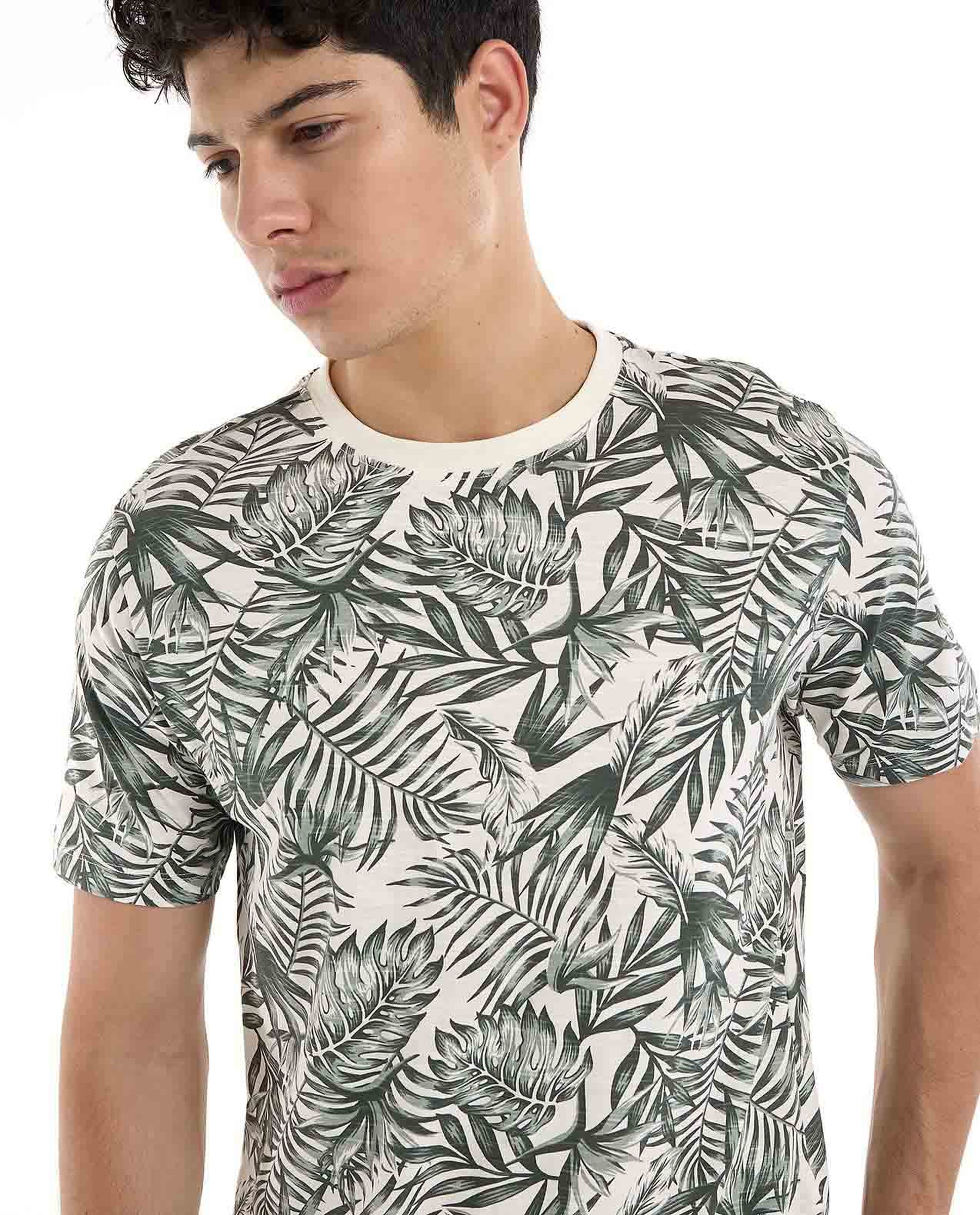 Printed T-Shirt with Crew Neck and Short Sleeves