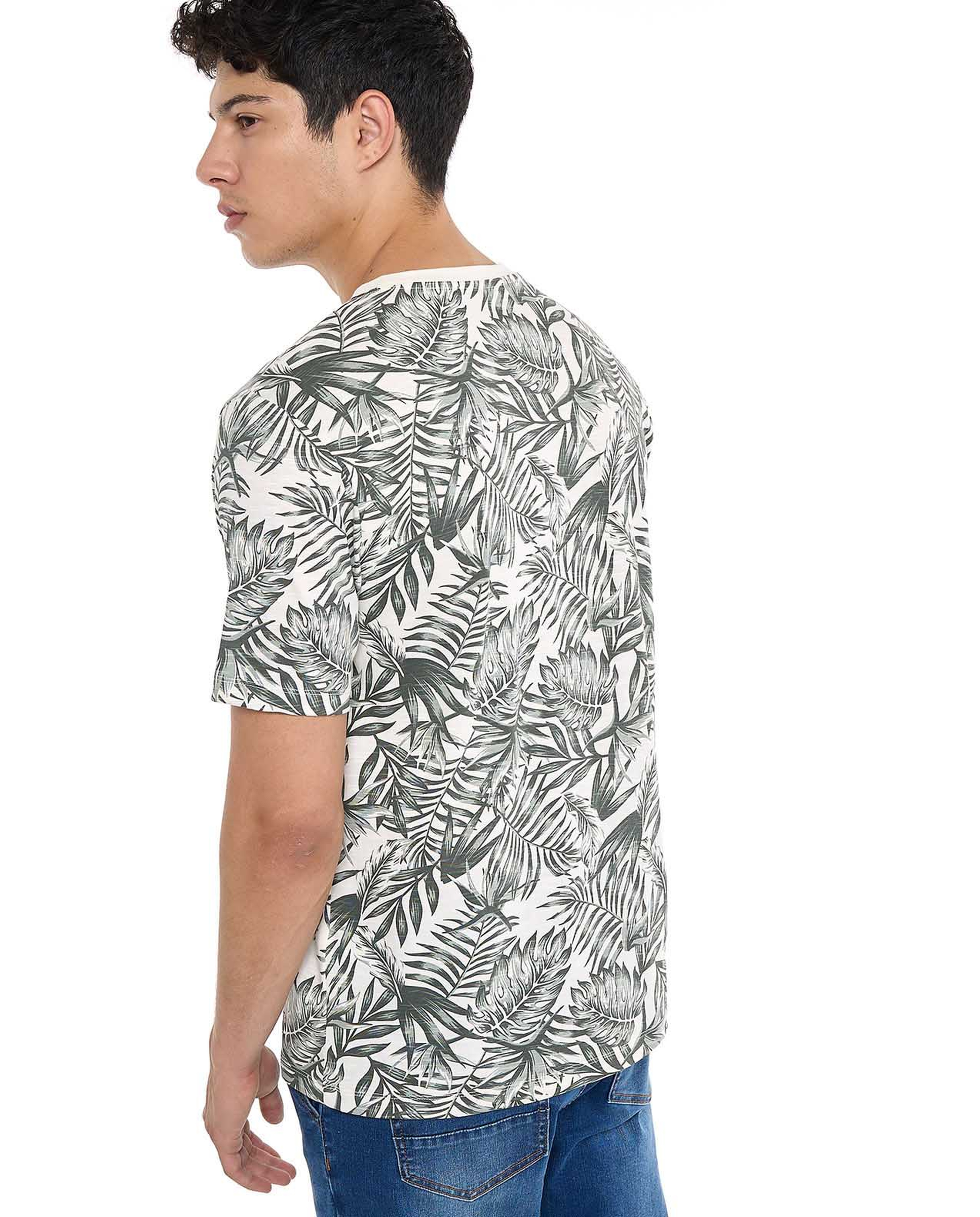 Printed T-Shirt with Crew Neck and Short Sleeves