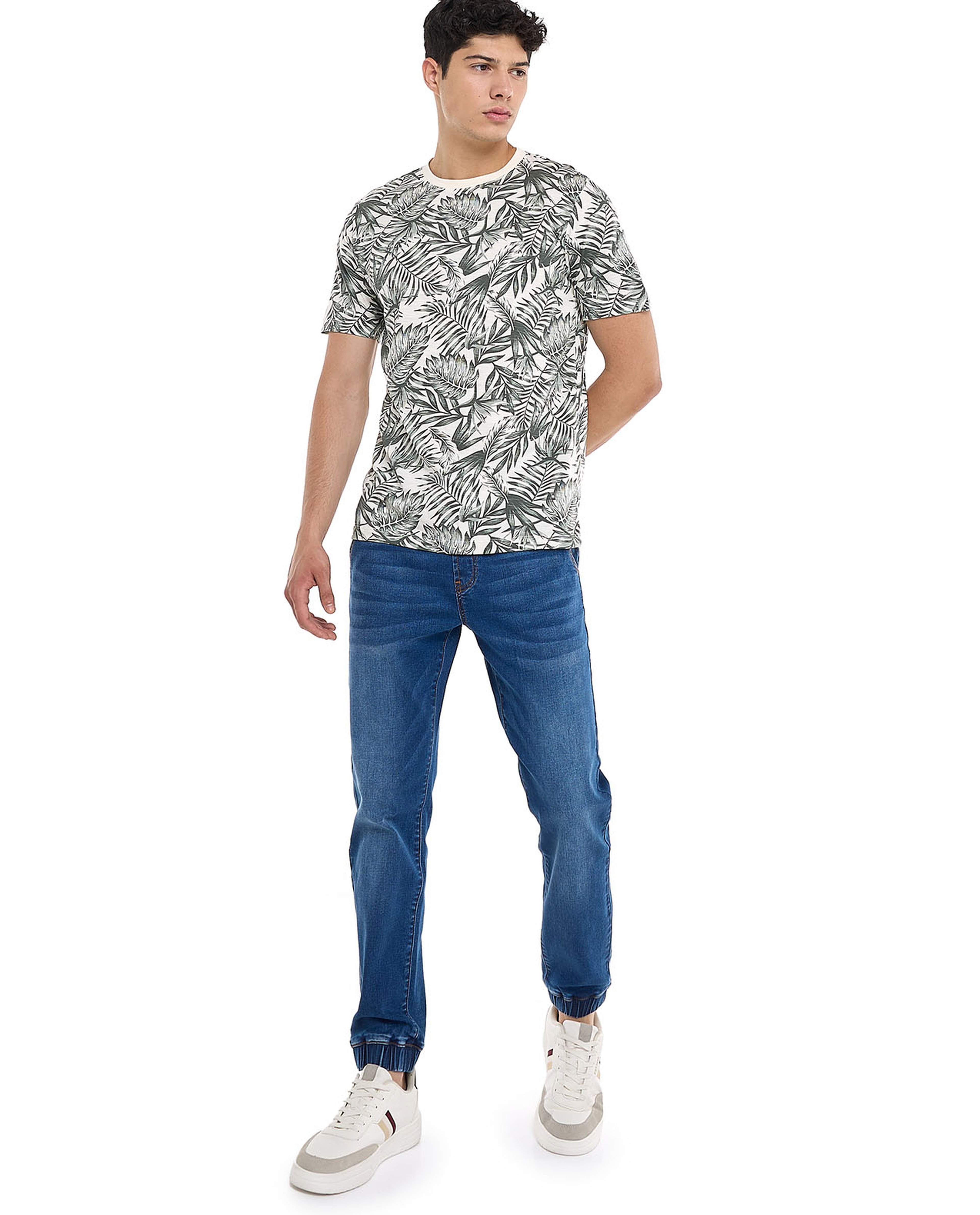 Printed T-Shirt with Crew Neck and Short Sleeves