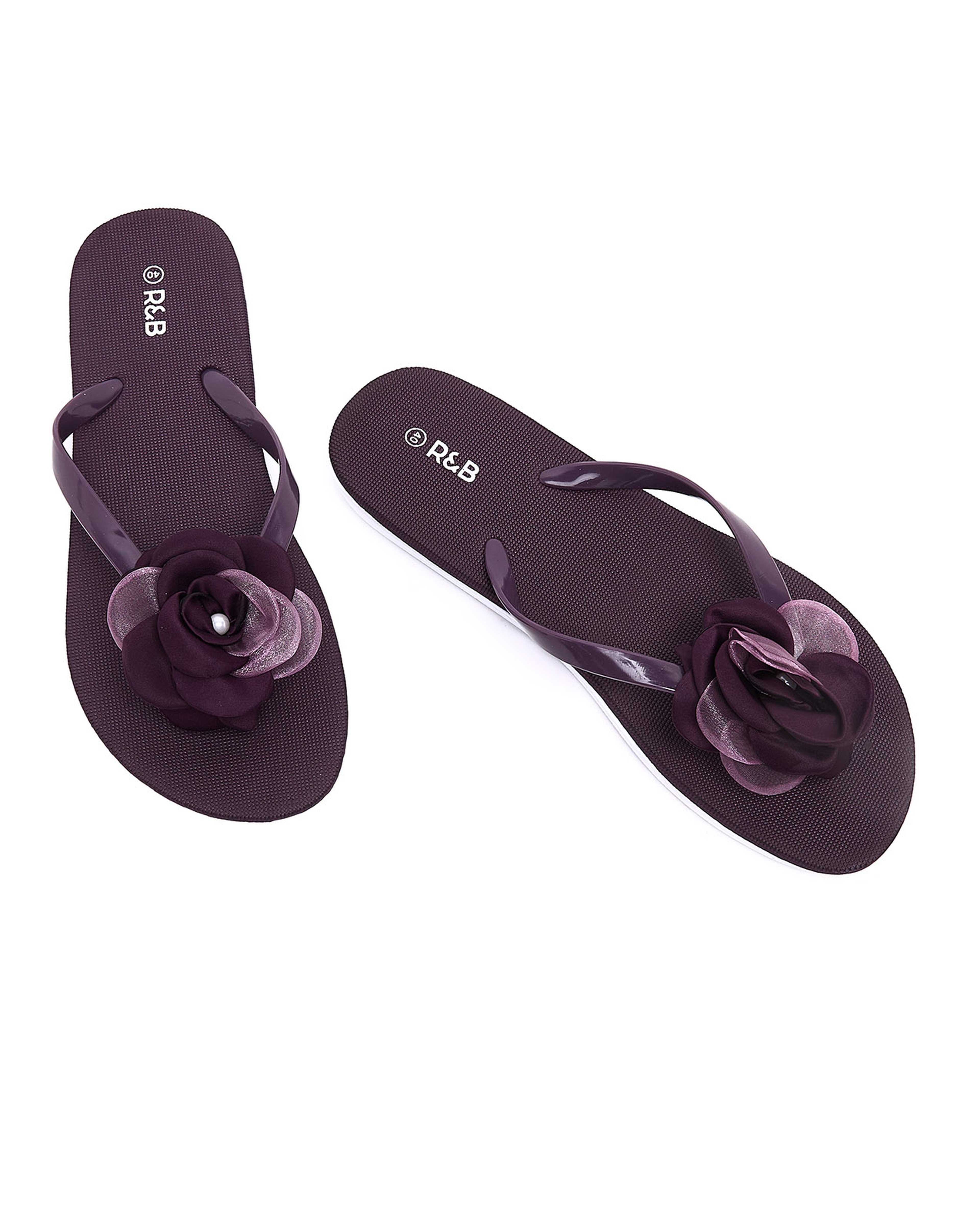 Appliqued Thong Flip-Flops