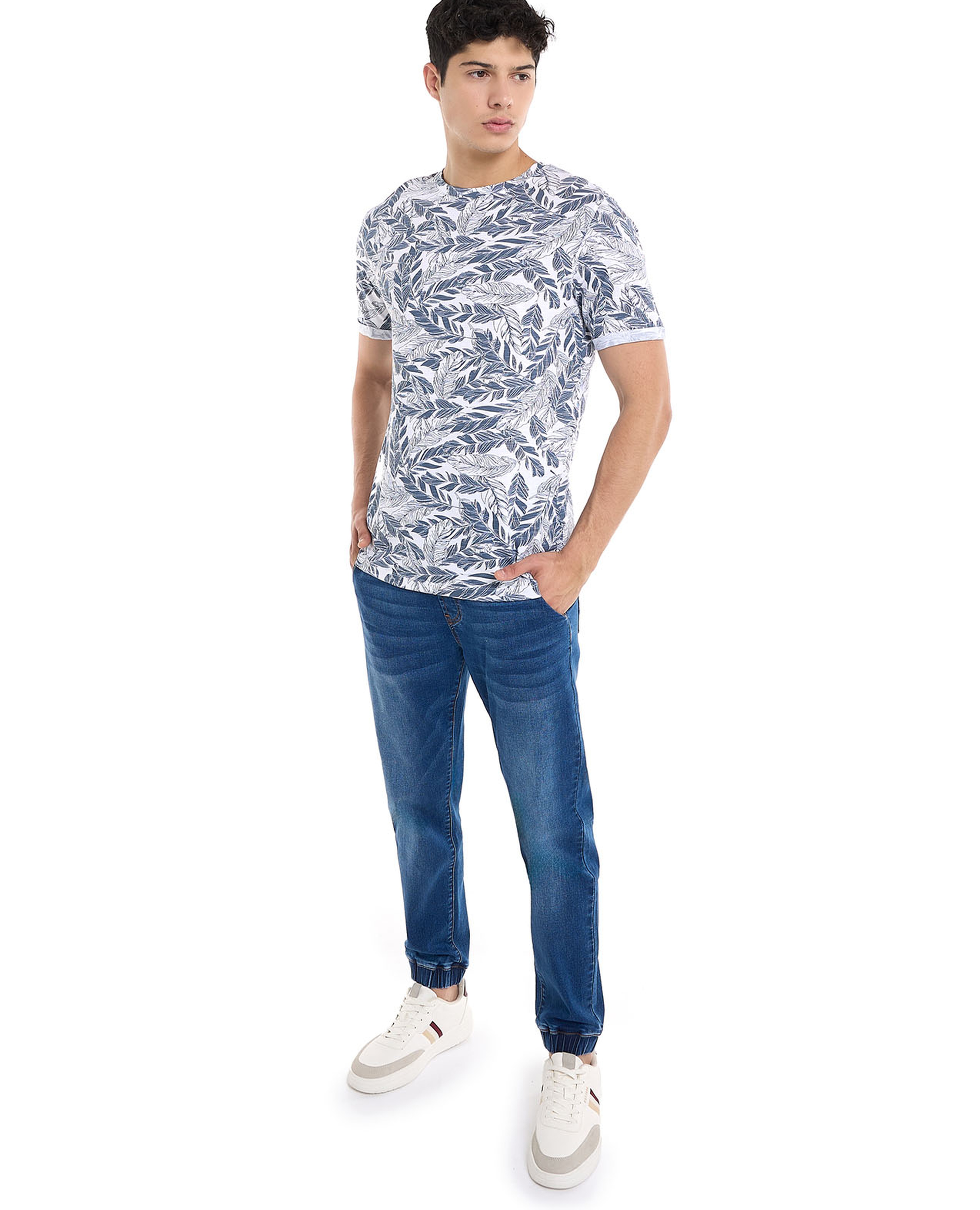 Printed T-Shirt with Crew Neck and Short Sleeves