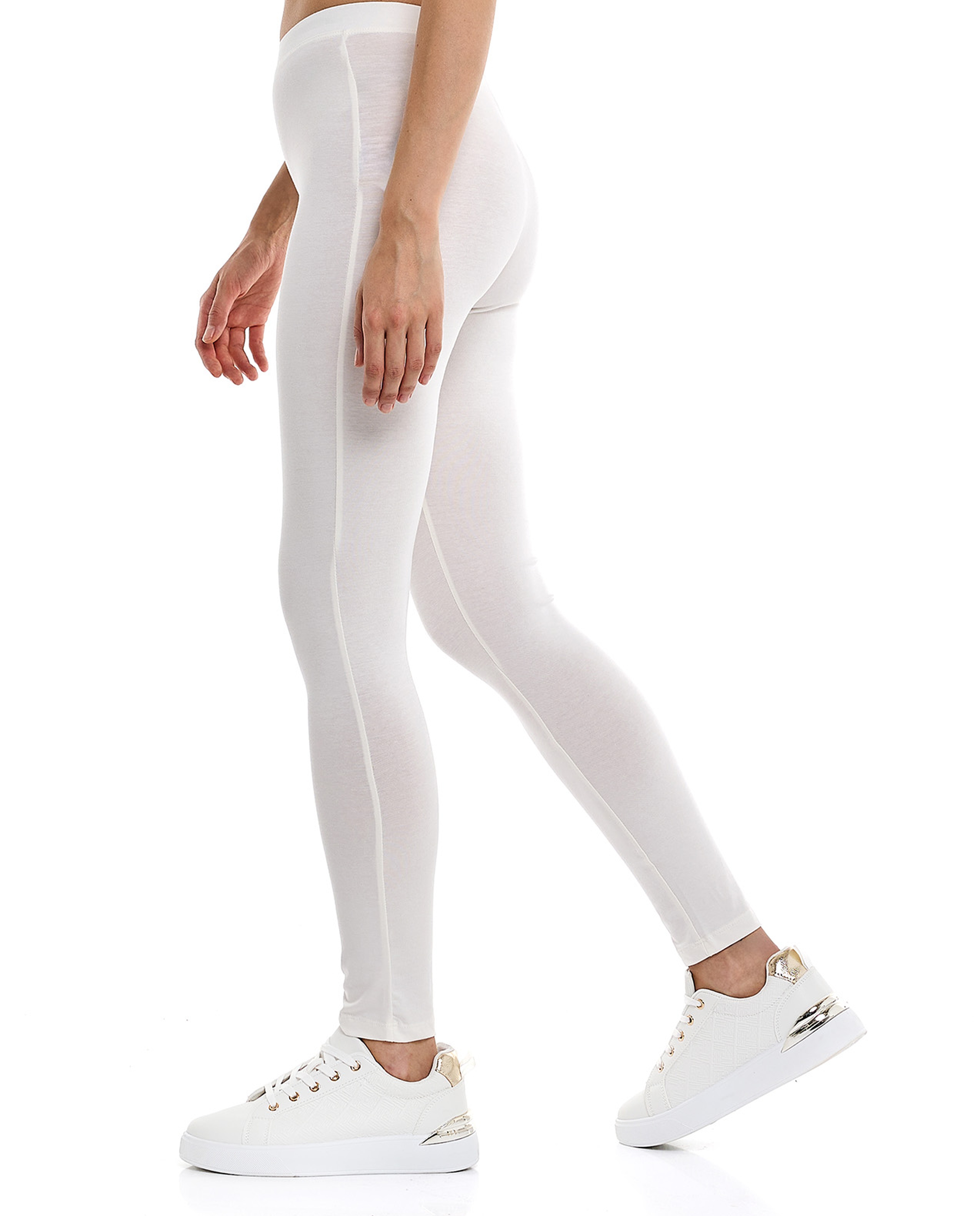 Solid Leggings with Elastic Waist