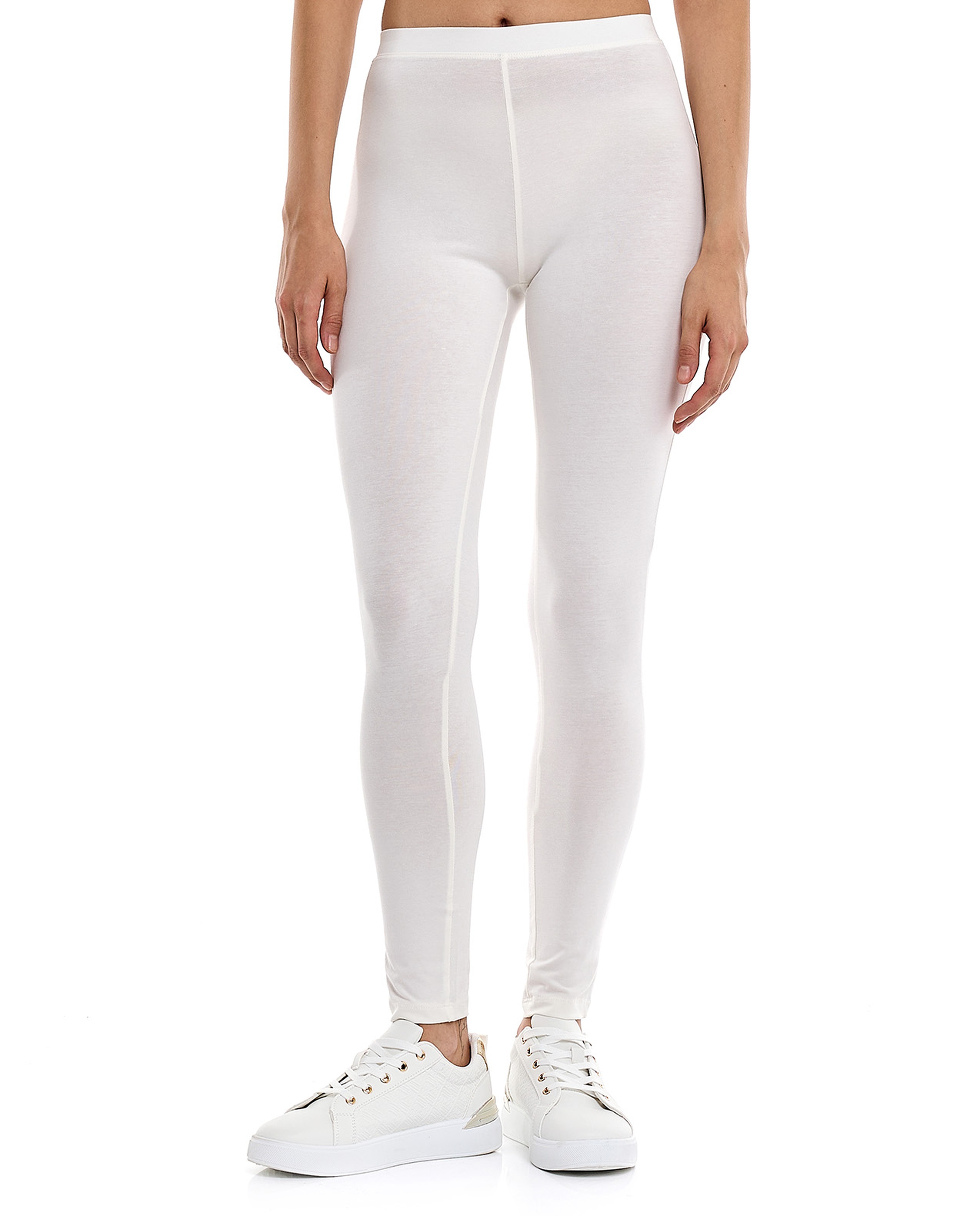 Solid Leggings with Elastic Waist