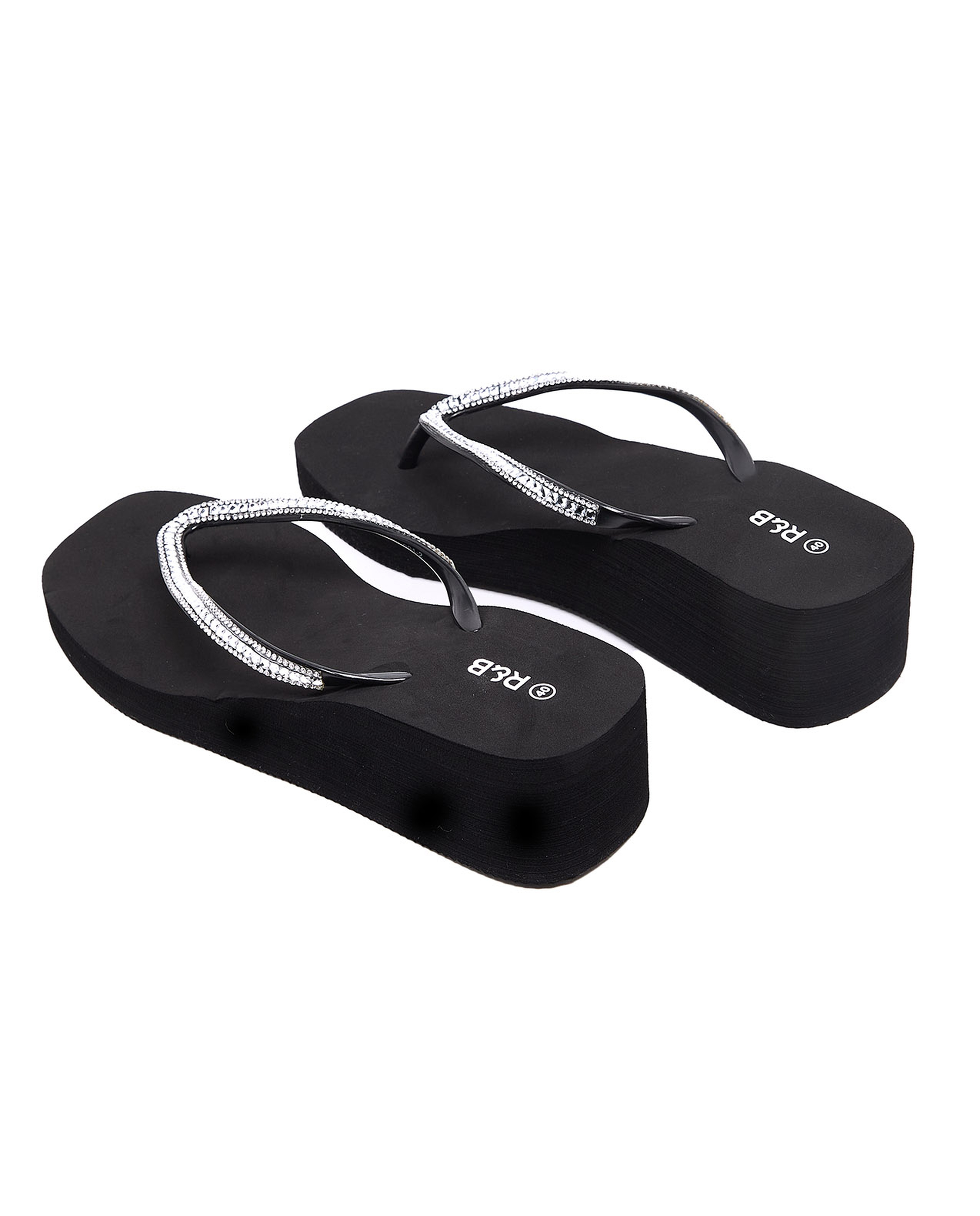 Embellished Platform Flip-Flops