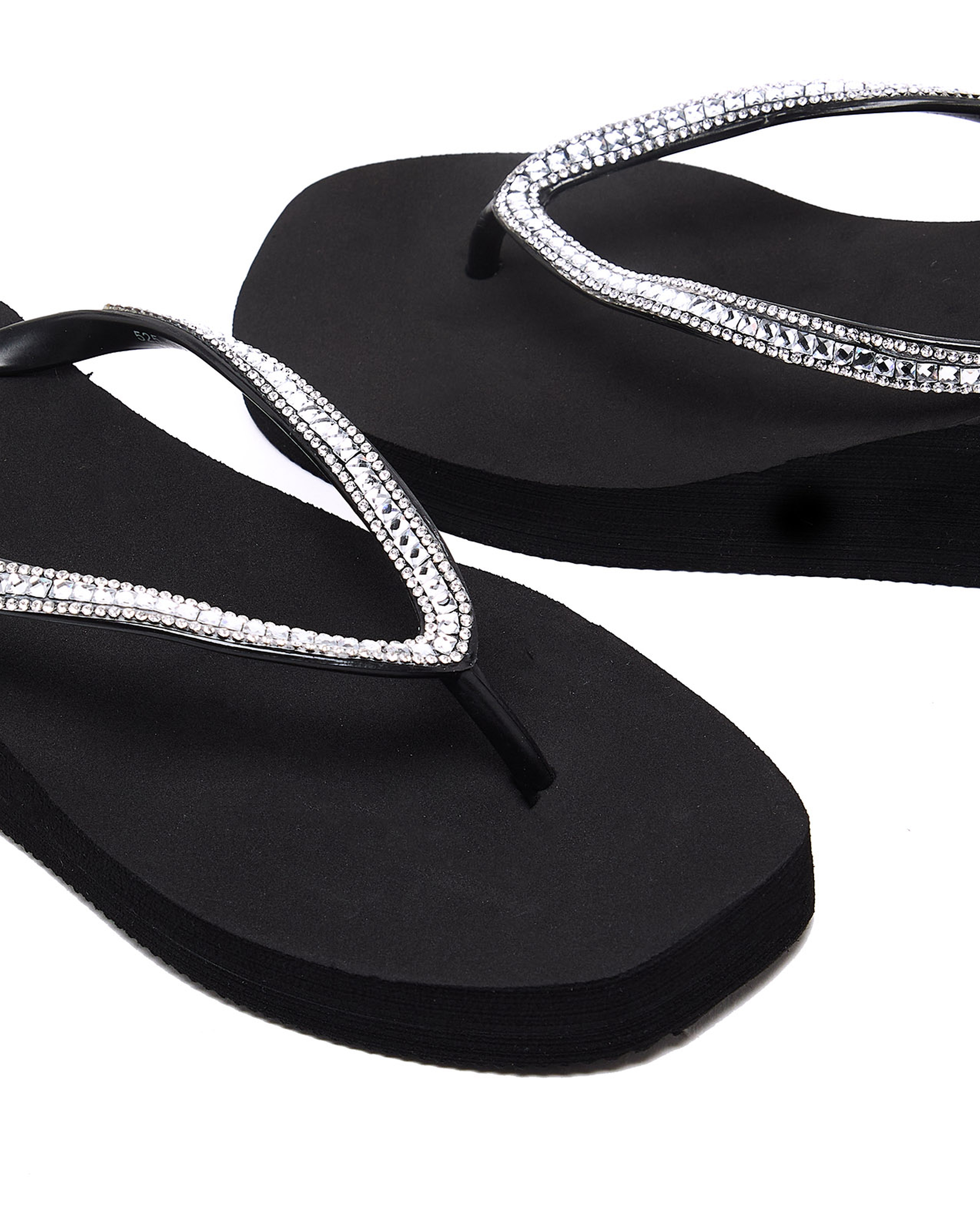 Embellished Platform Flip-Flops