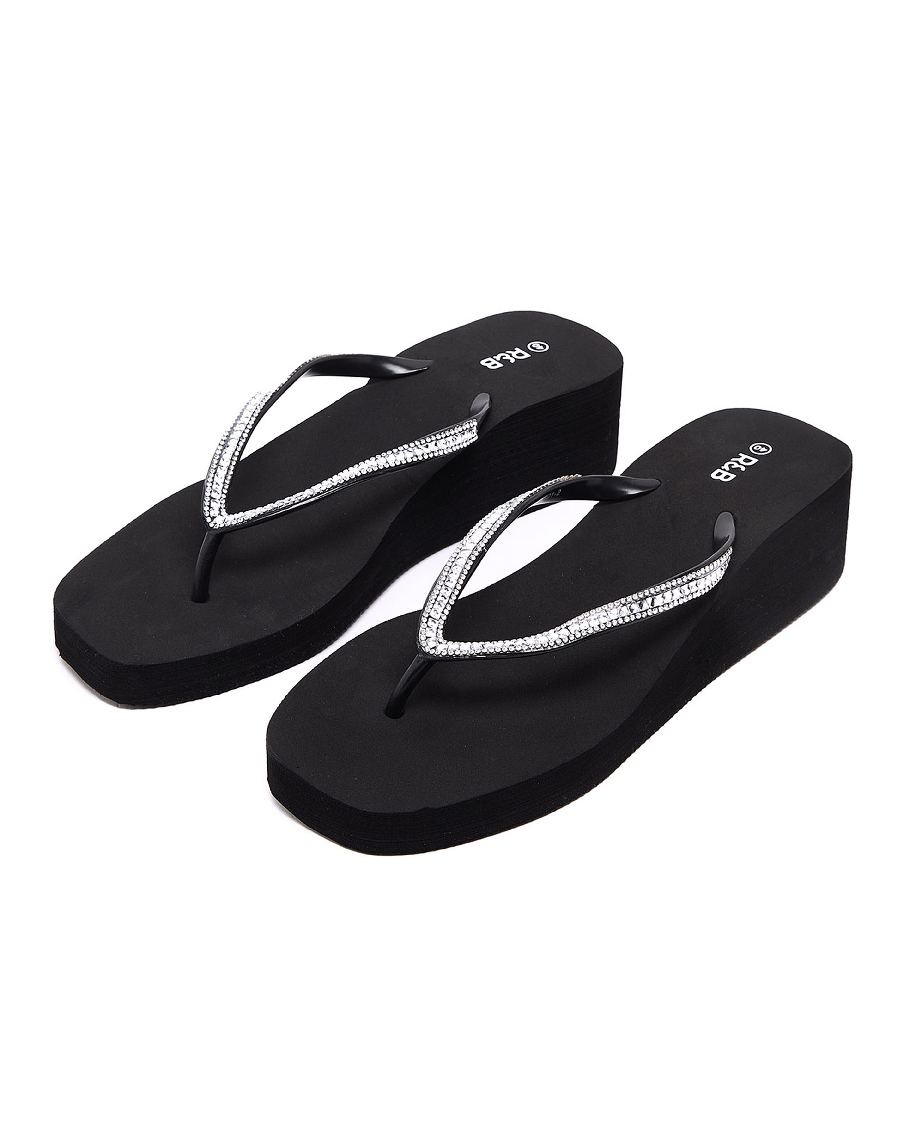 Embellished Platform Flip-Flops