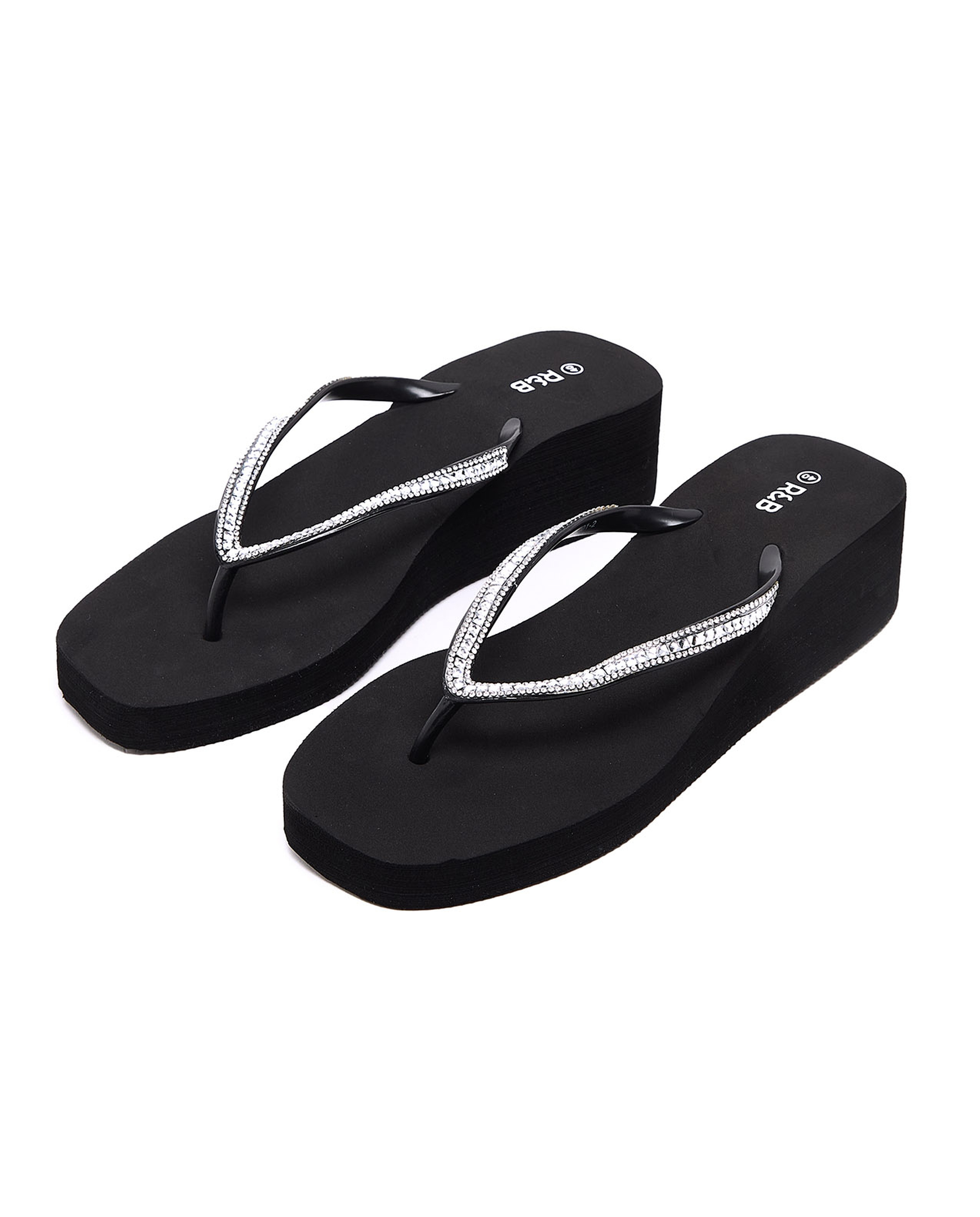 Embellished Platform Flip-Flops