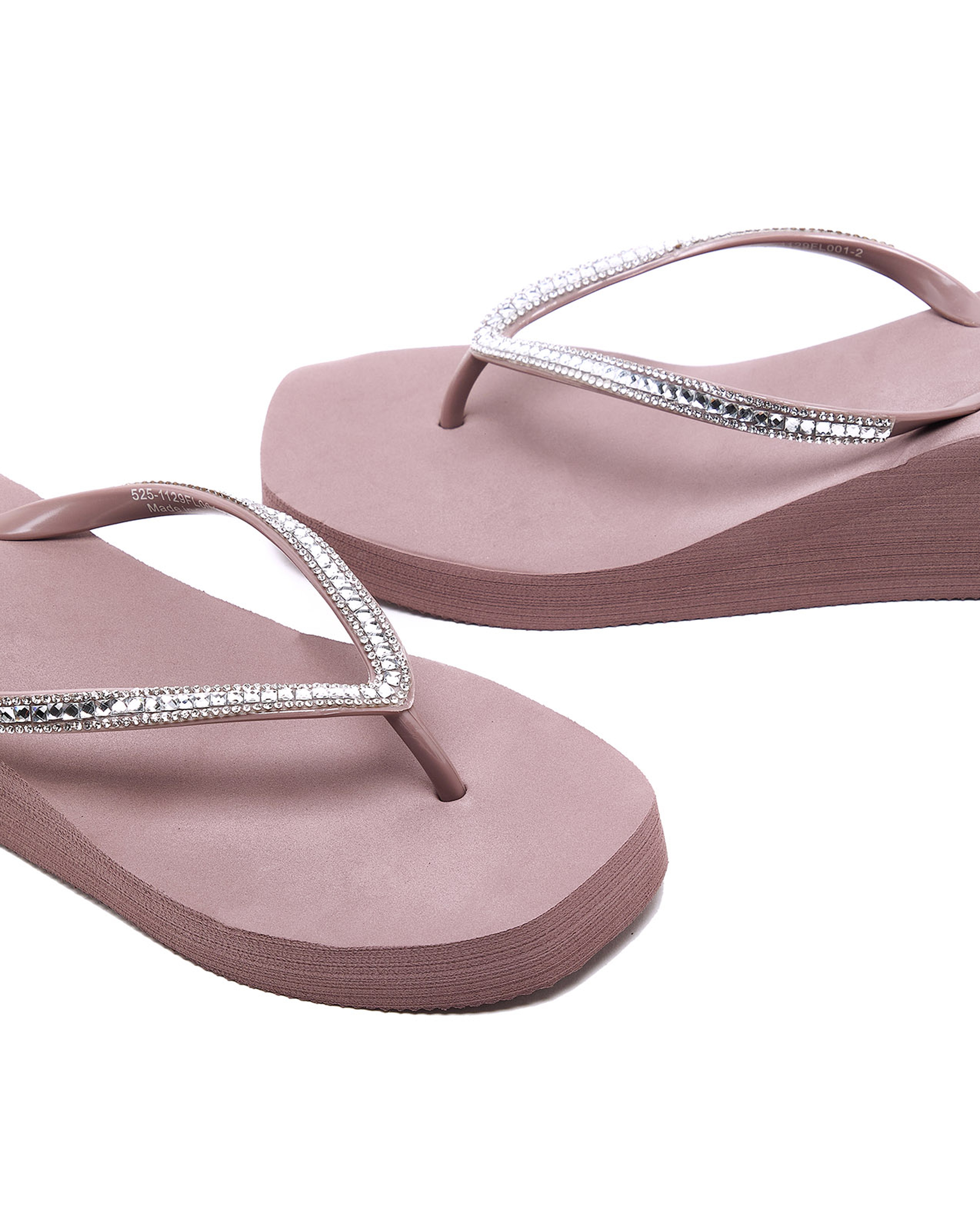Embellished Platform Flip-Flops
