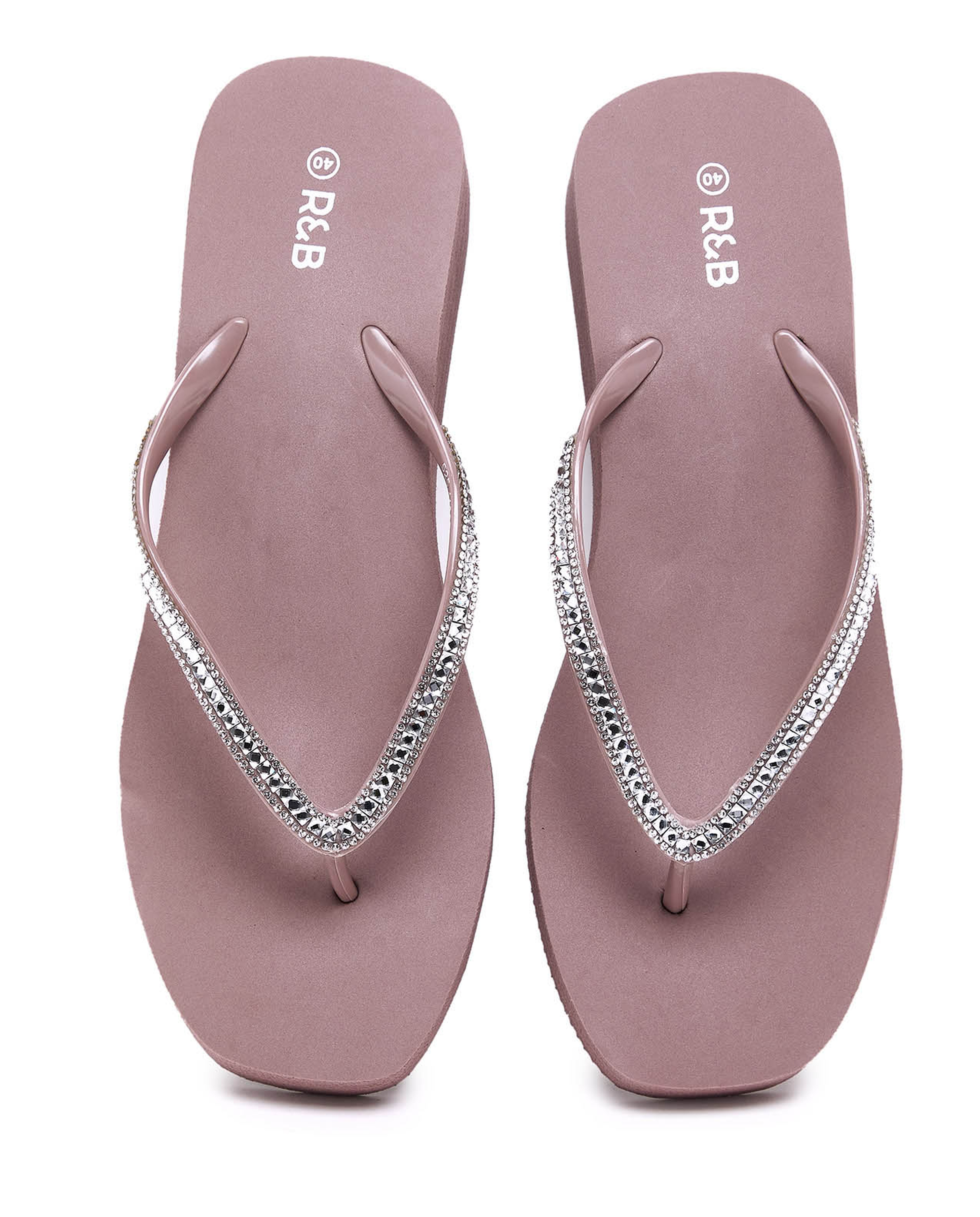 Embellished Platform Flip-Flops