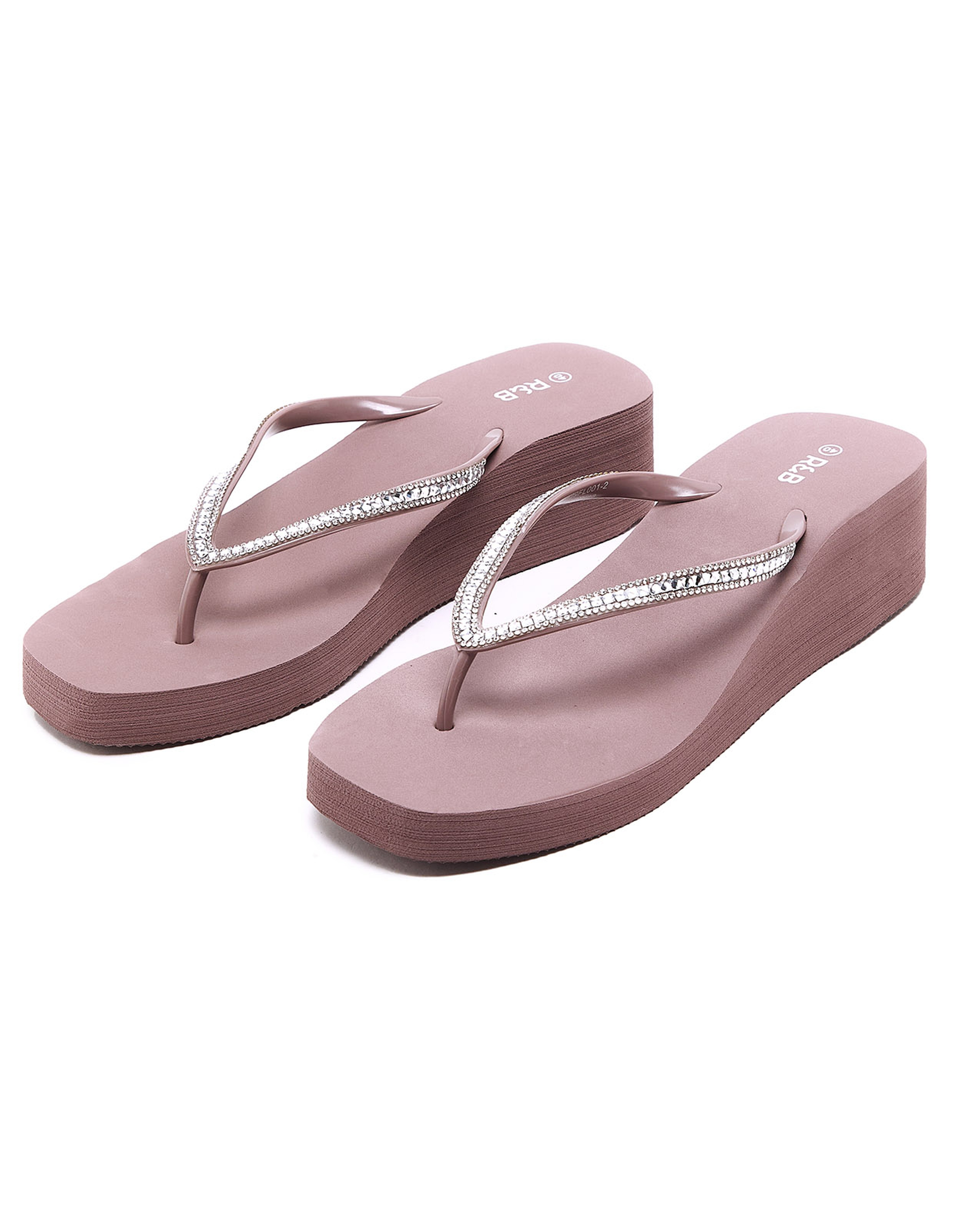 Embellished Platform Flip-Flops