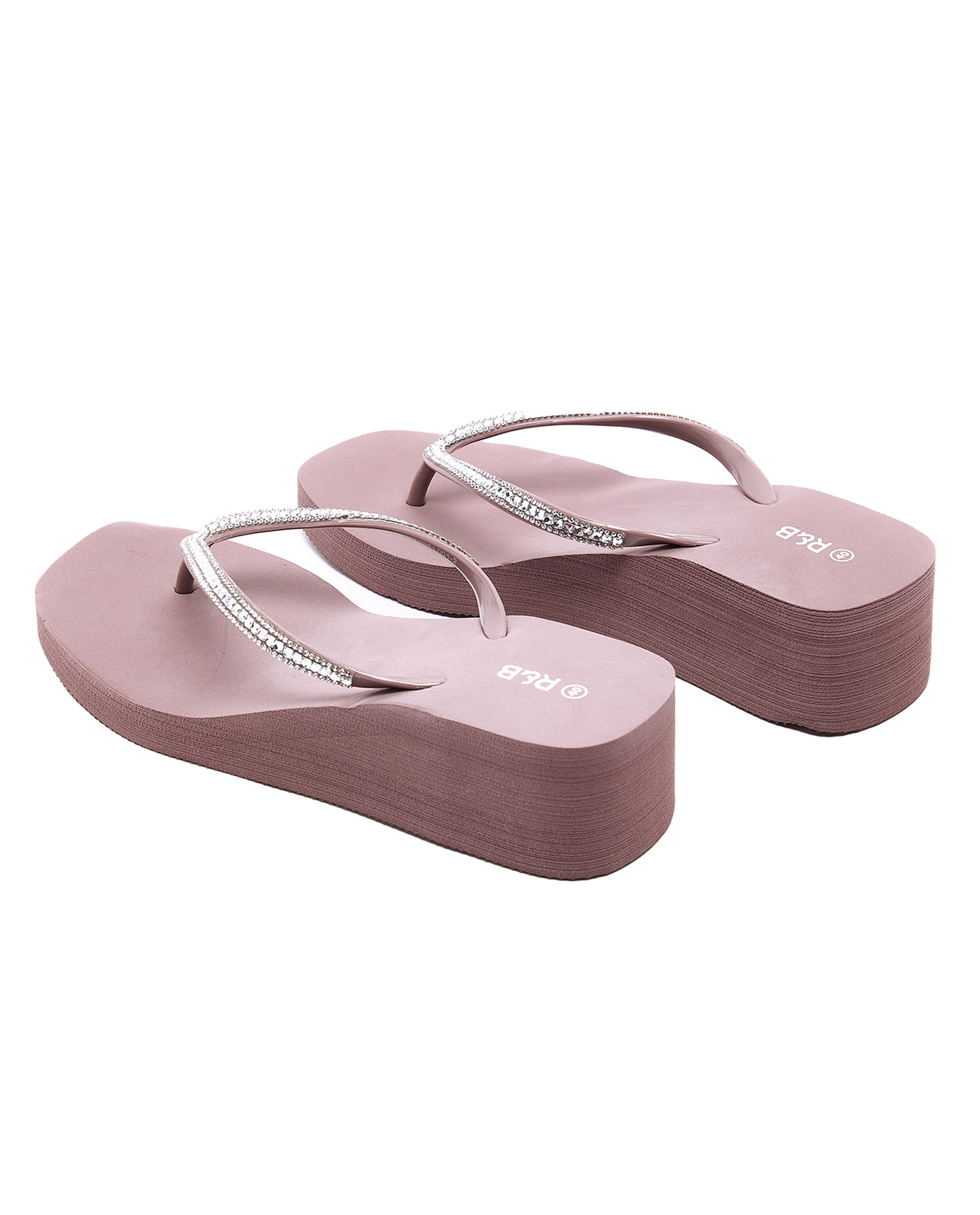 Embellished Platform Flip-Flops
