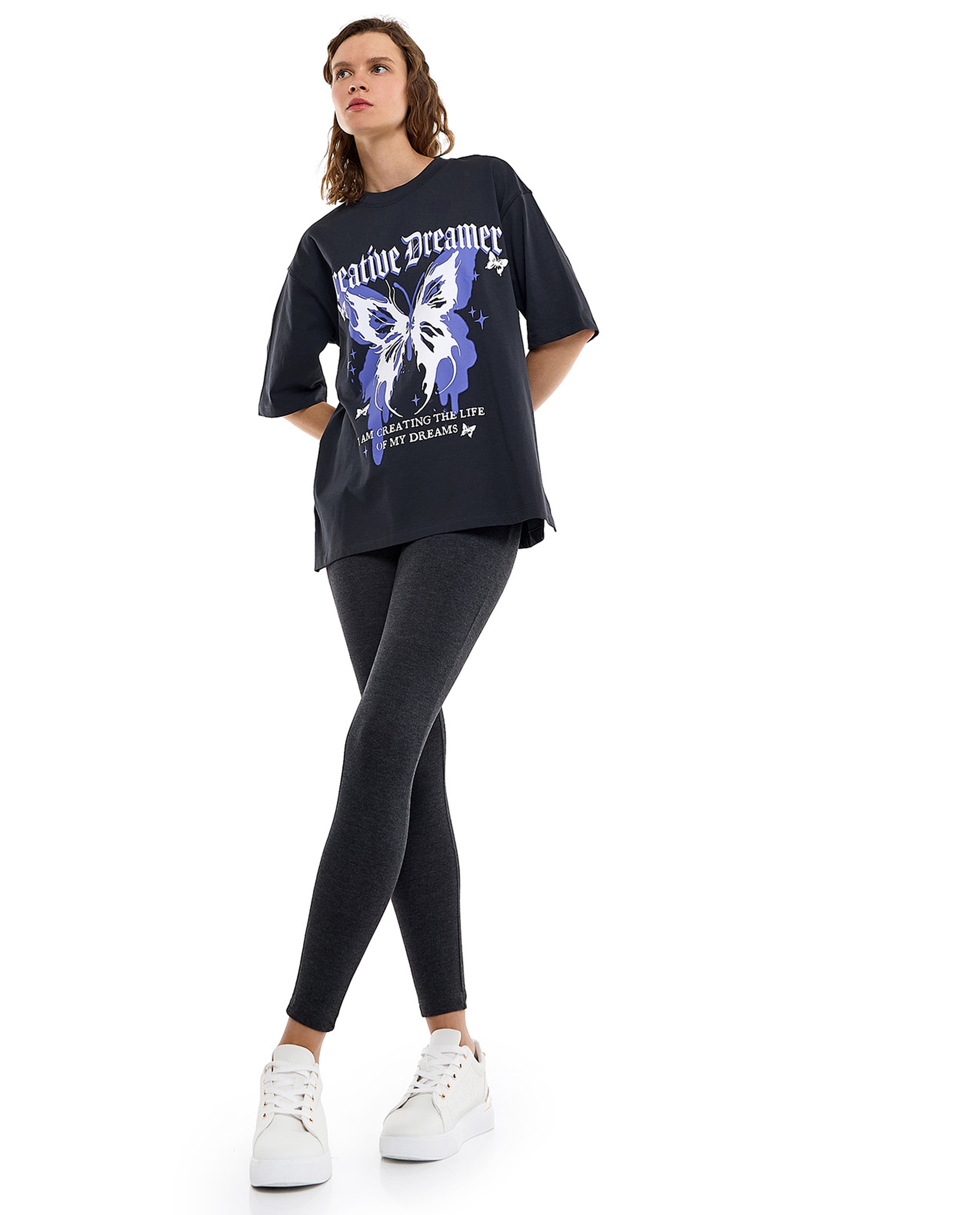 Solid Leggings with Elastic Waist