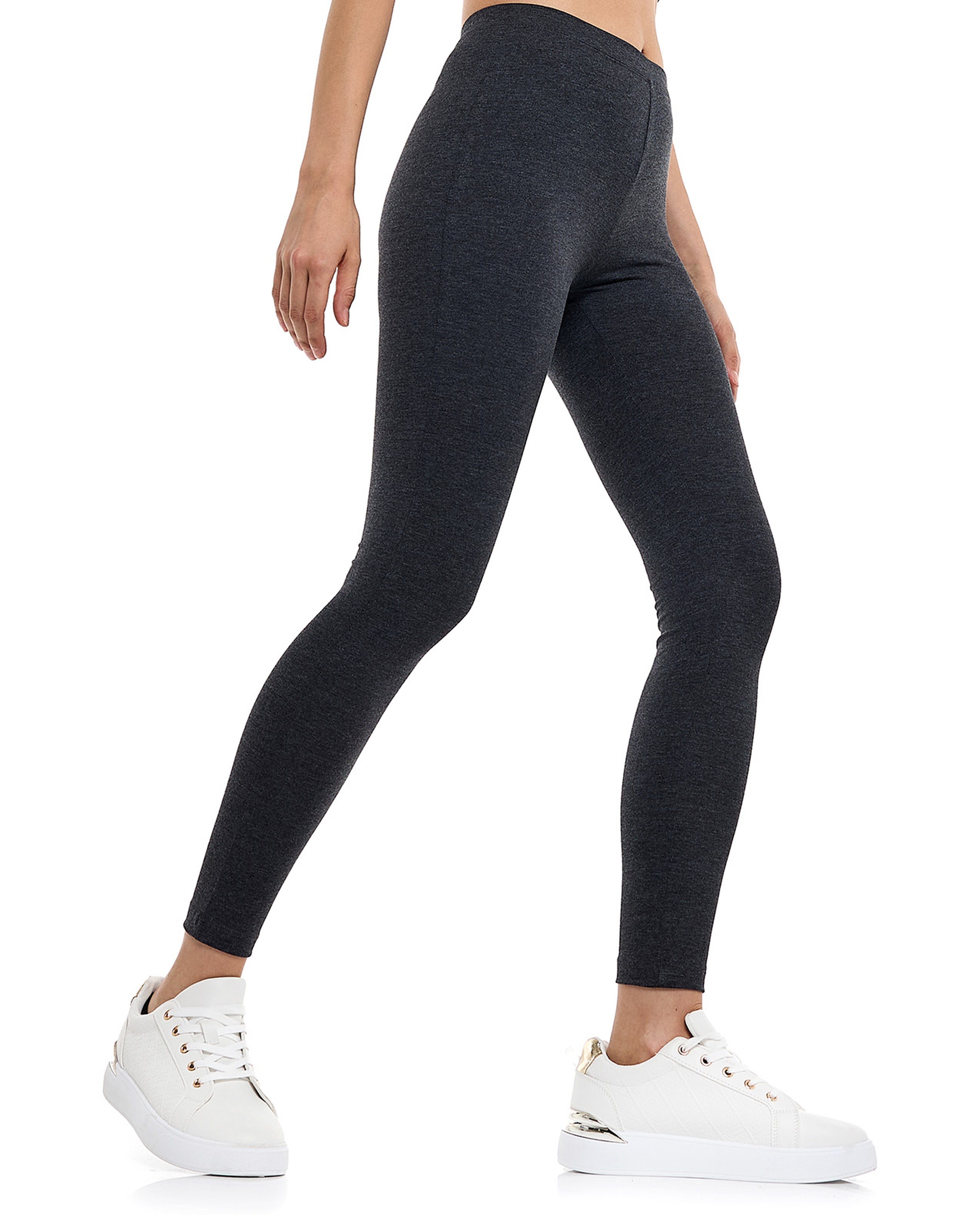 Solid Leggings with Elastic Waist