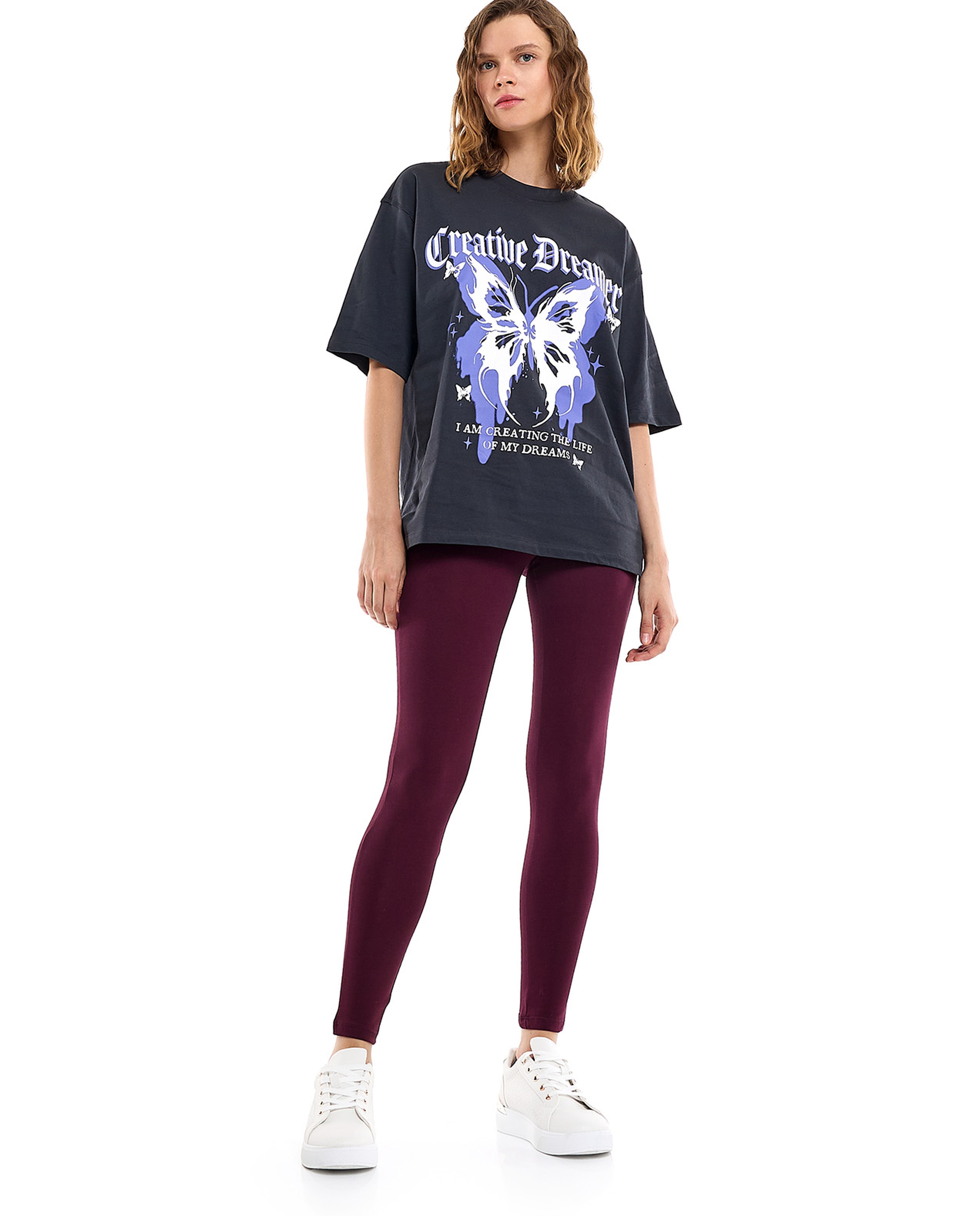 Solid Leggings with Elastic Waist