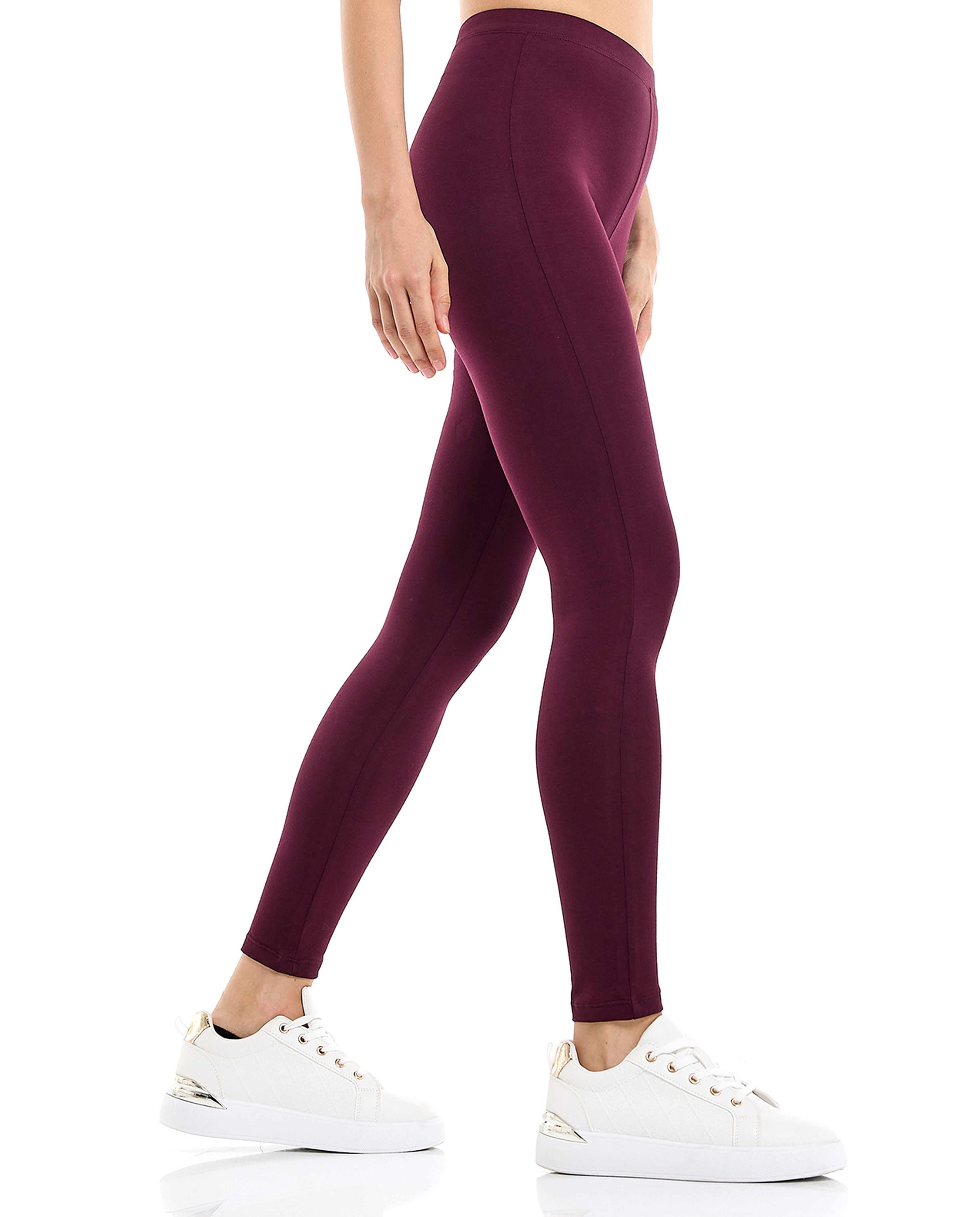Solid Leggings with Elastic Waist