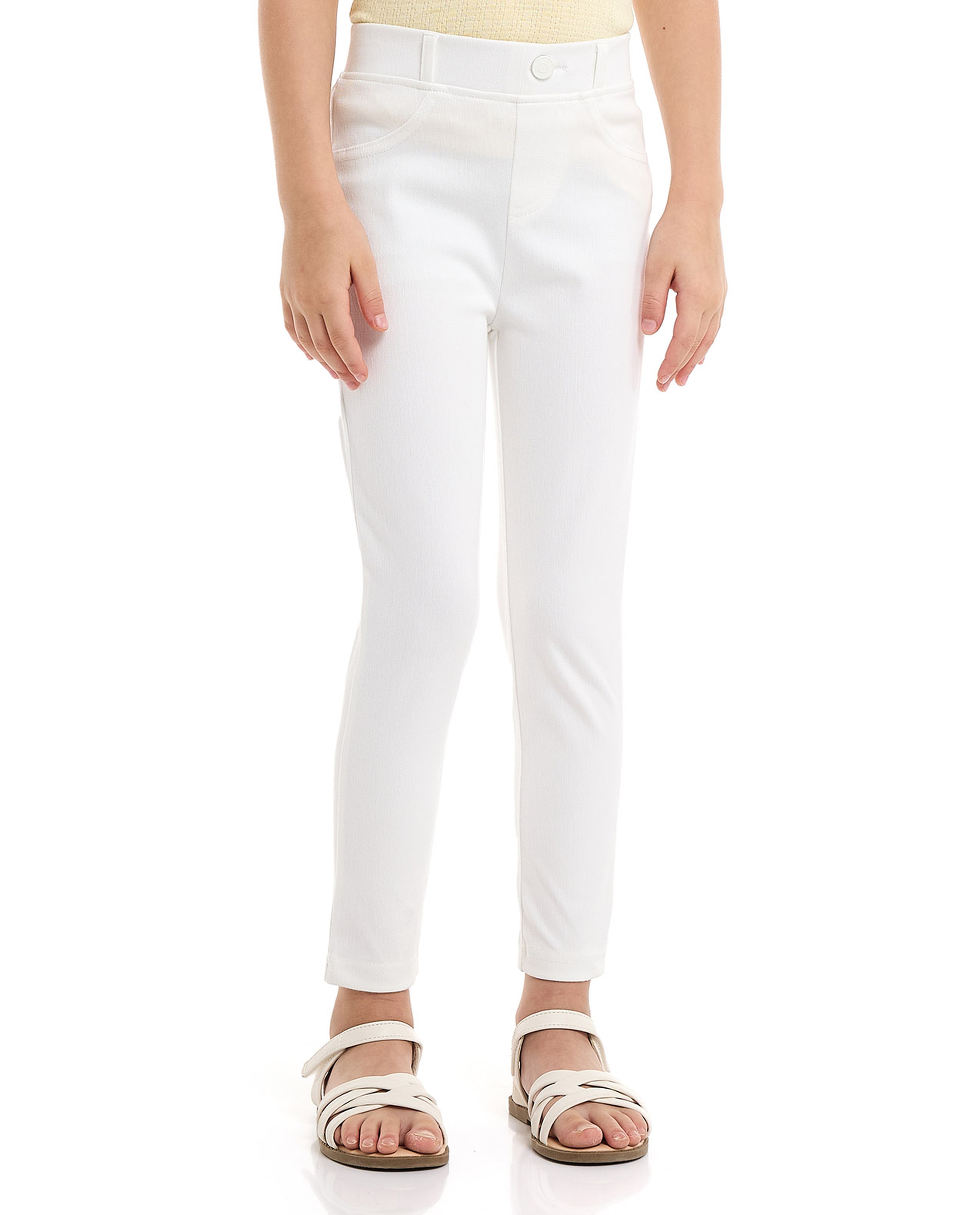 Solid Slim Fit Pants with Elastic Waist