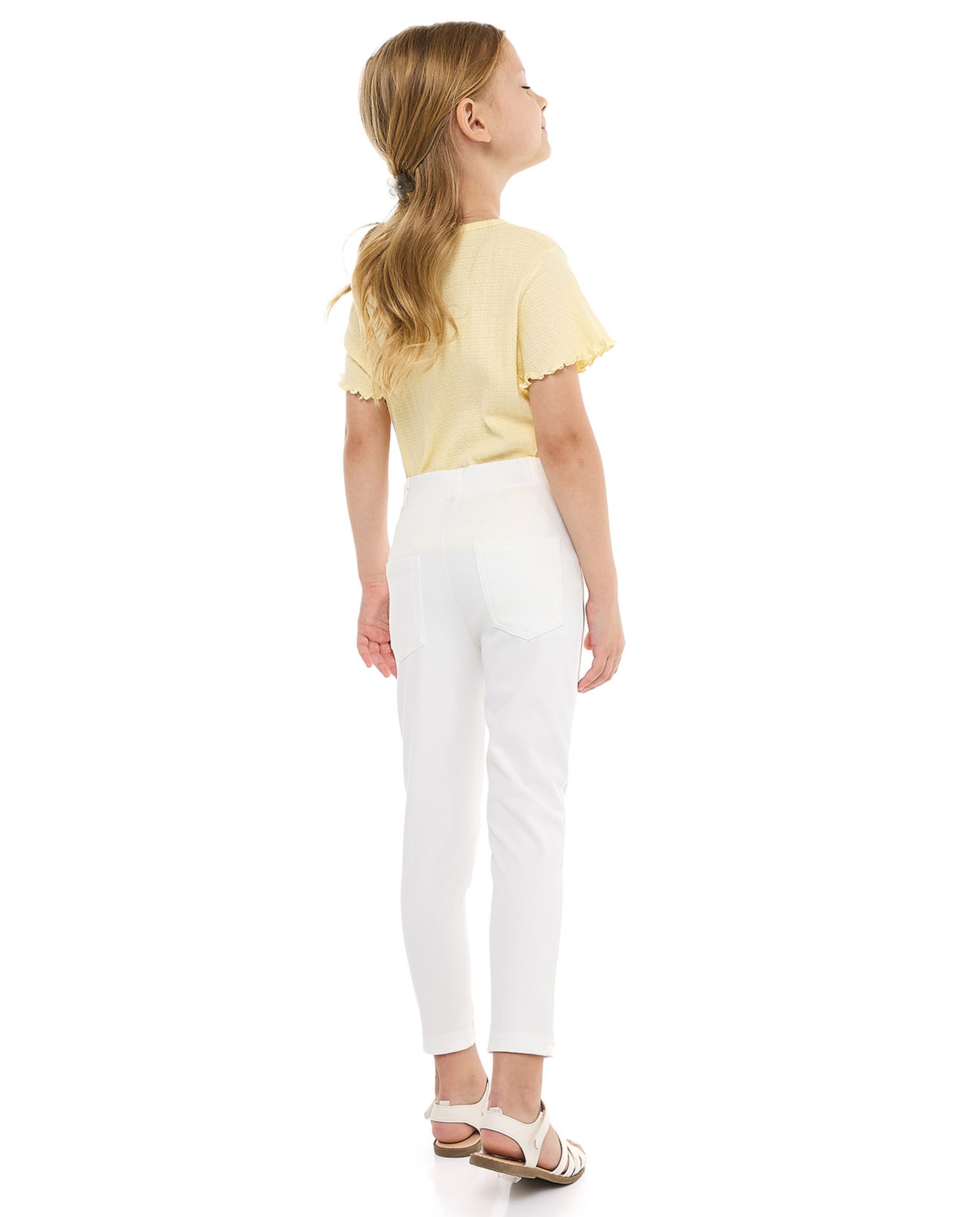 Solid Slim Fit Pants with Elastic Waist