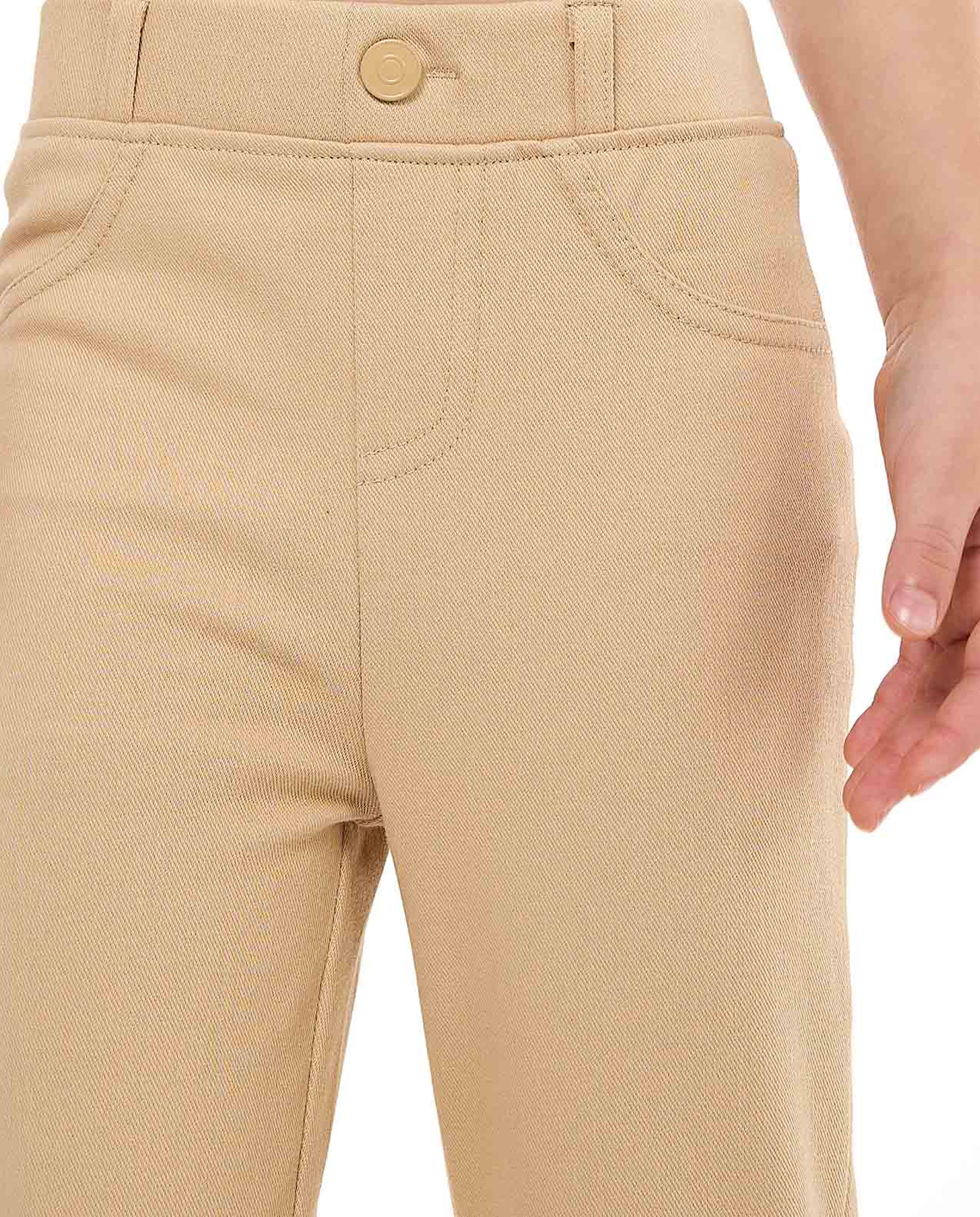 Solid Slim Fit Pants with Elastic Waist