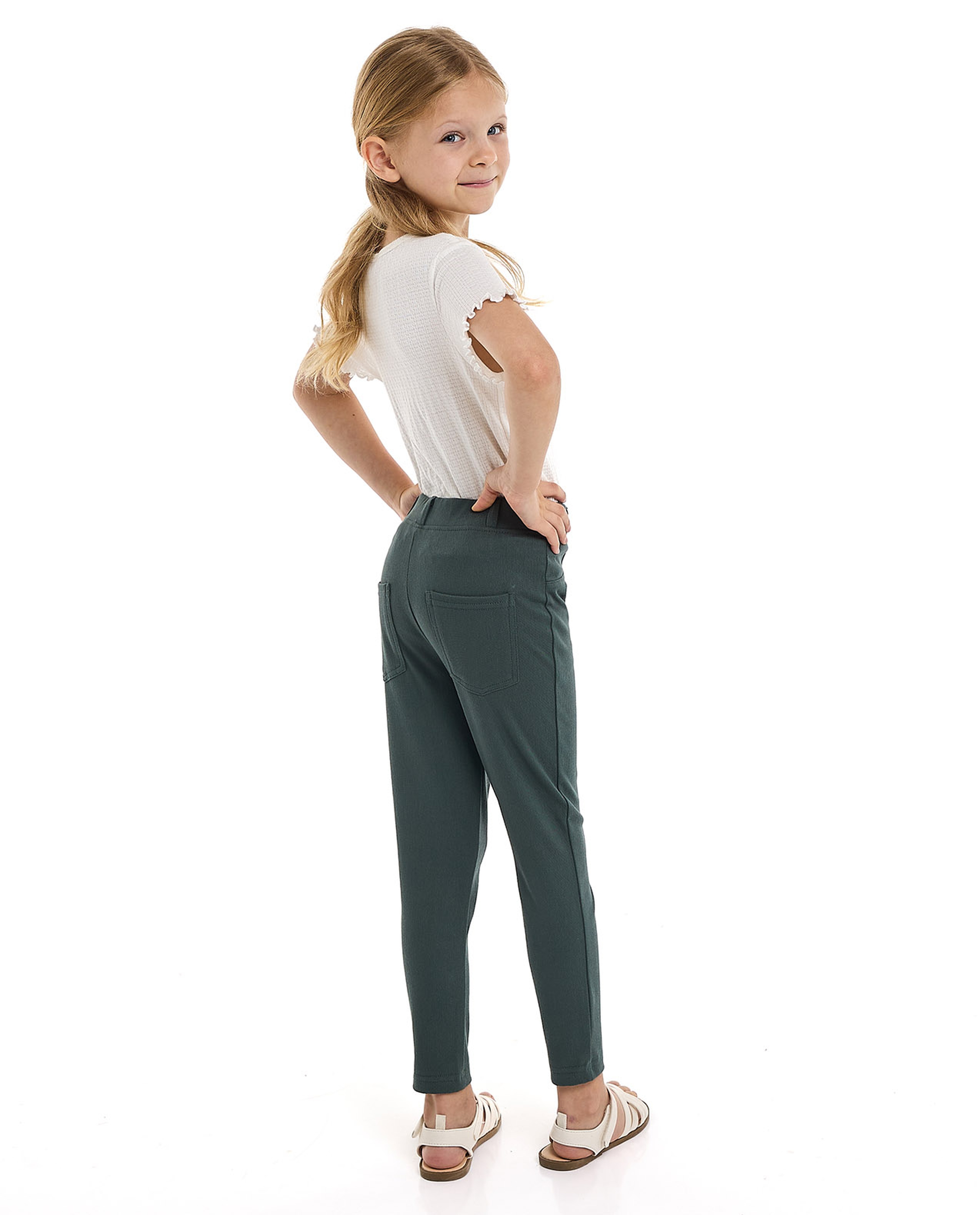 Solid Slim Fit Pants with Elastic Waist