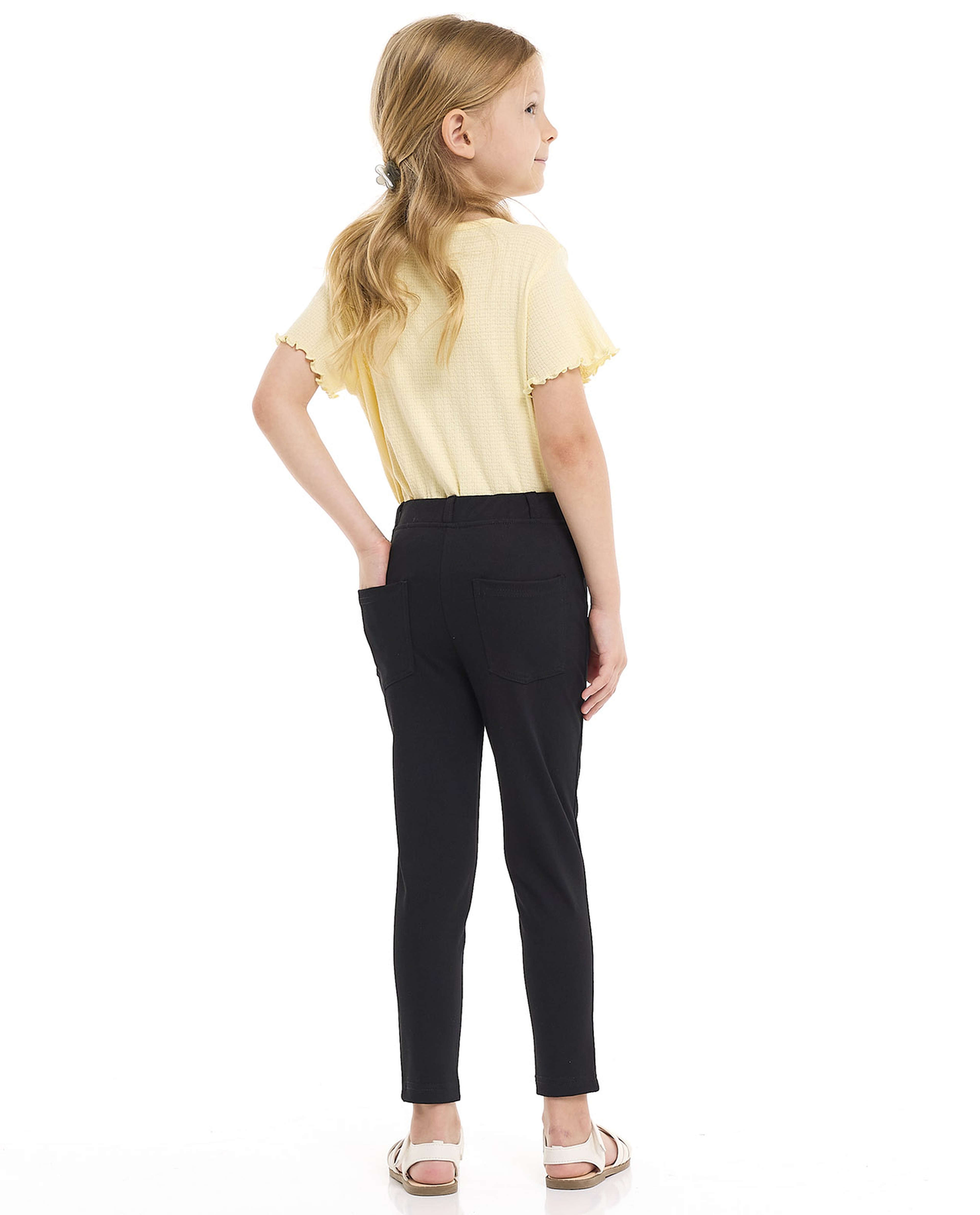 Solid Slim Fit Pants with Elastic Waist