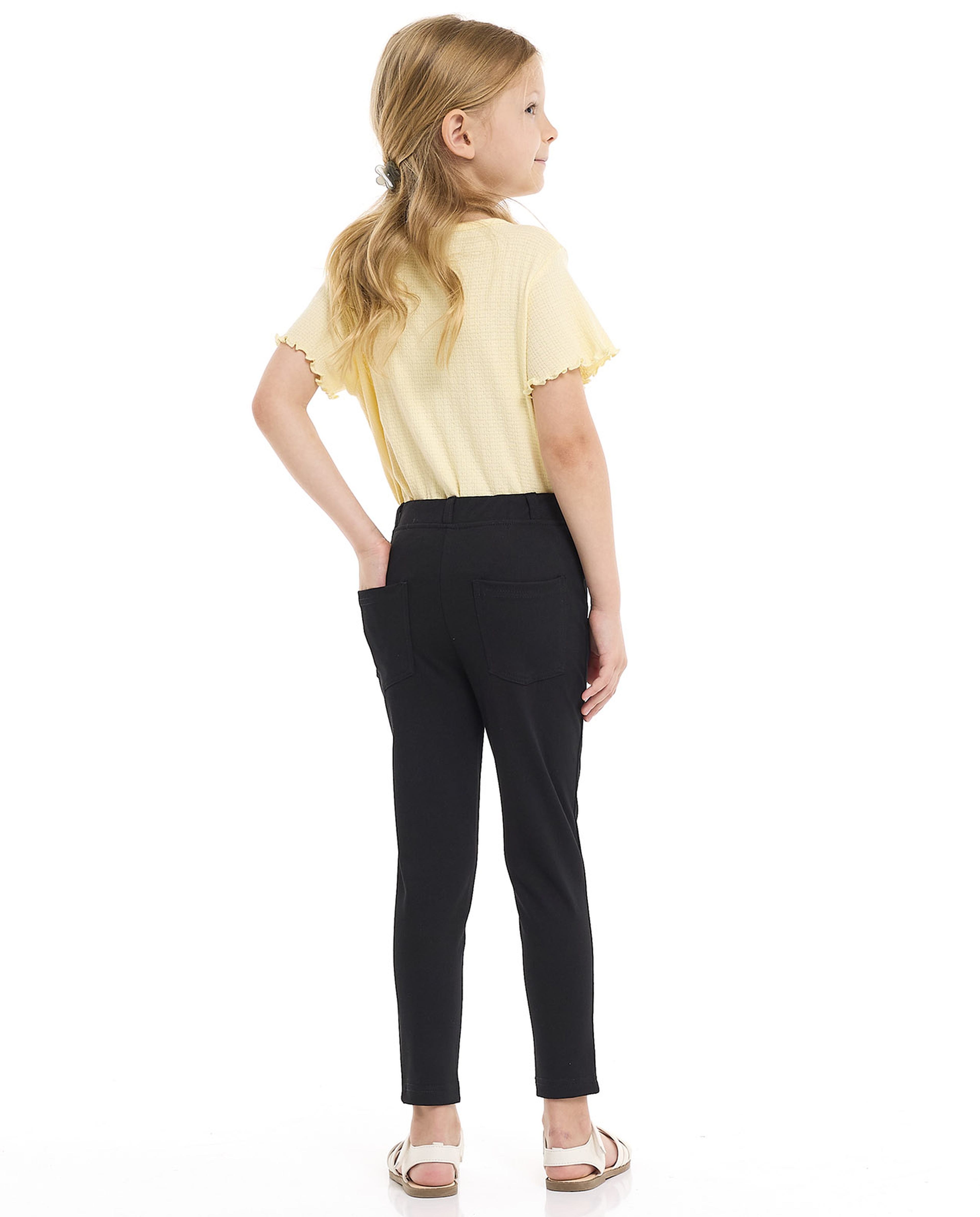 Solid Slim Fit Pants with Elastic Waist