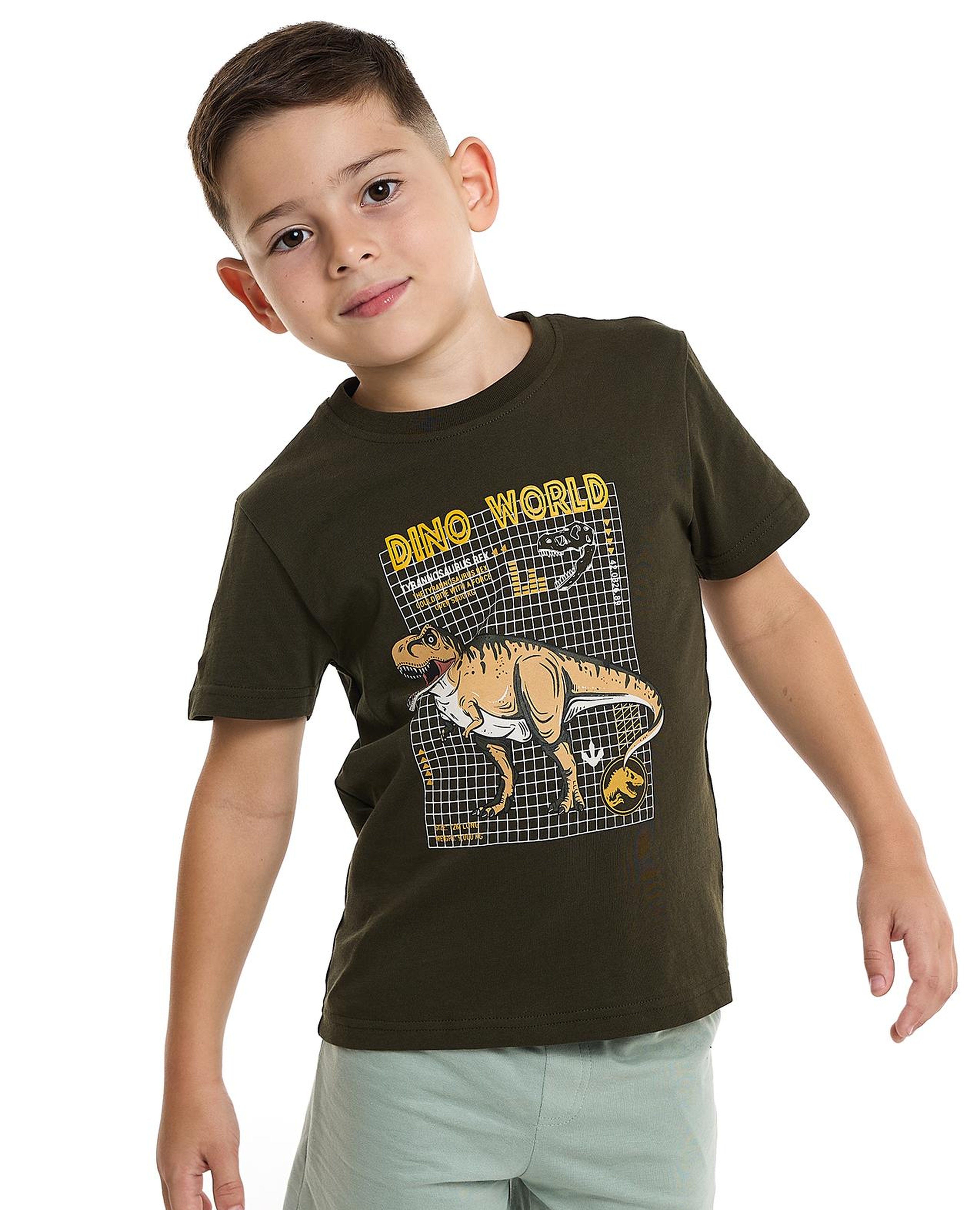 Graphic Print T-Shirt with Crew Neck and Short Sleeves