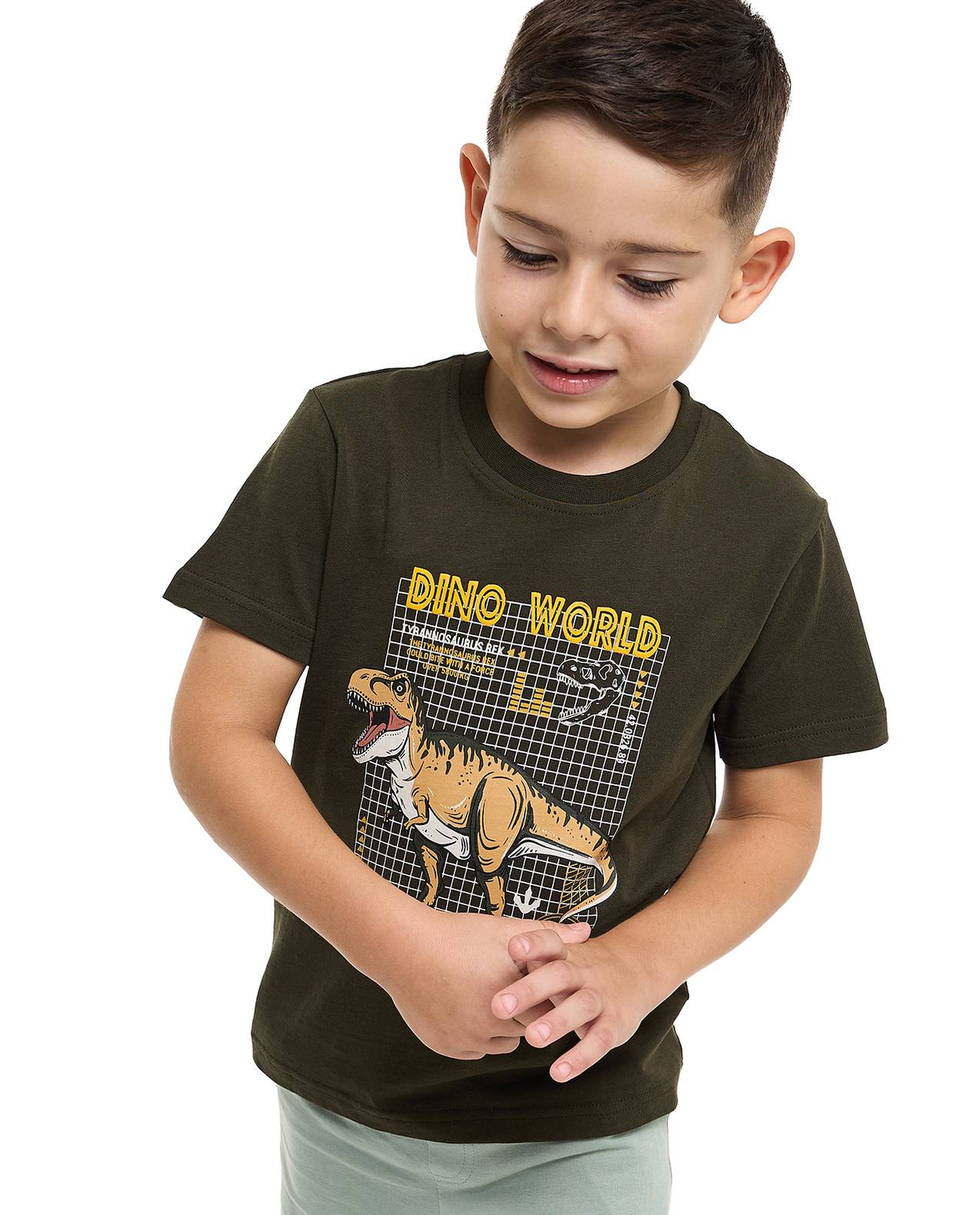 Graphic Print T-Shirt with Crew Neck and Short Sleeves