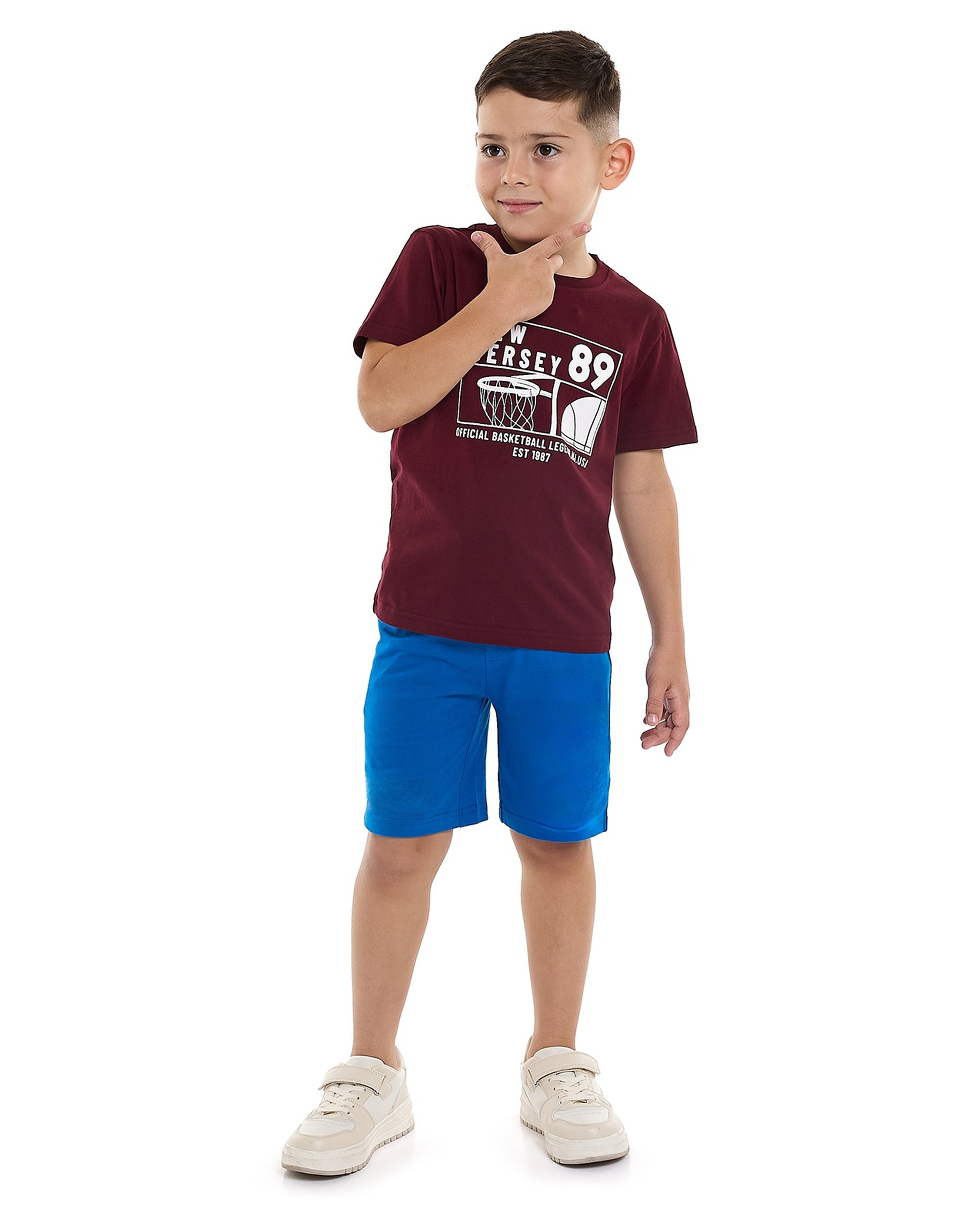 Graphic Print T-Shirt with Crew Neck and Short Sleeves