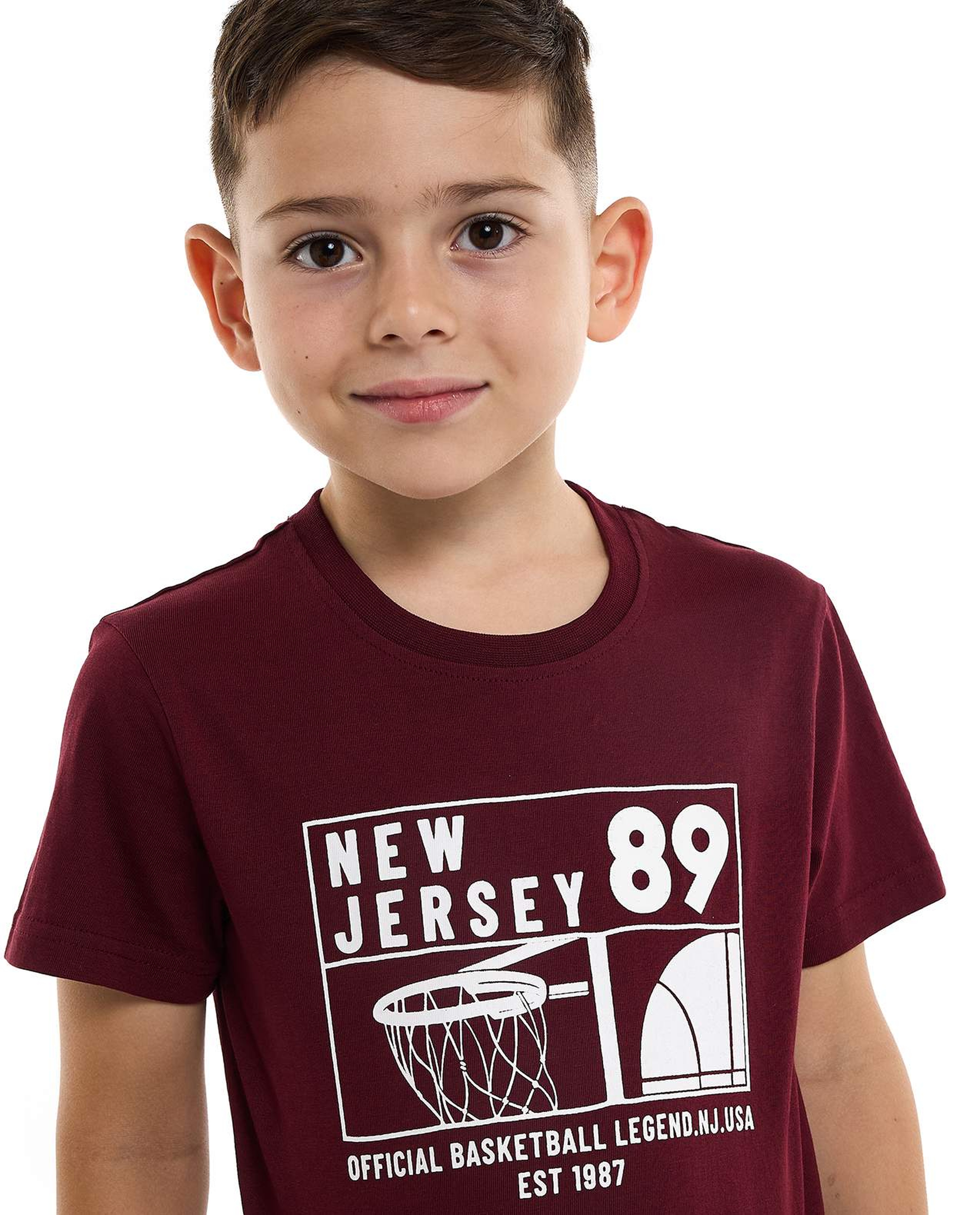 Graphic Print T-Shirt with Crew Neck and Short Sleeves