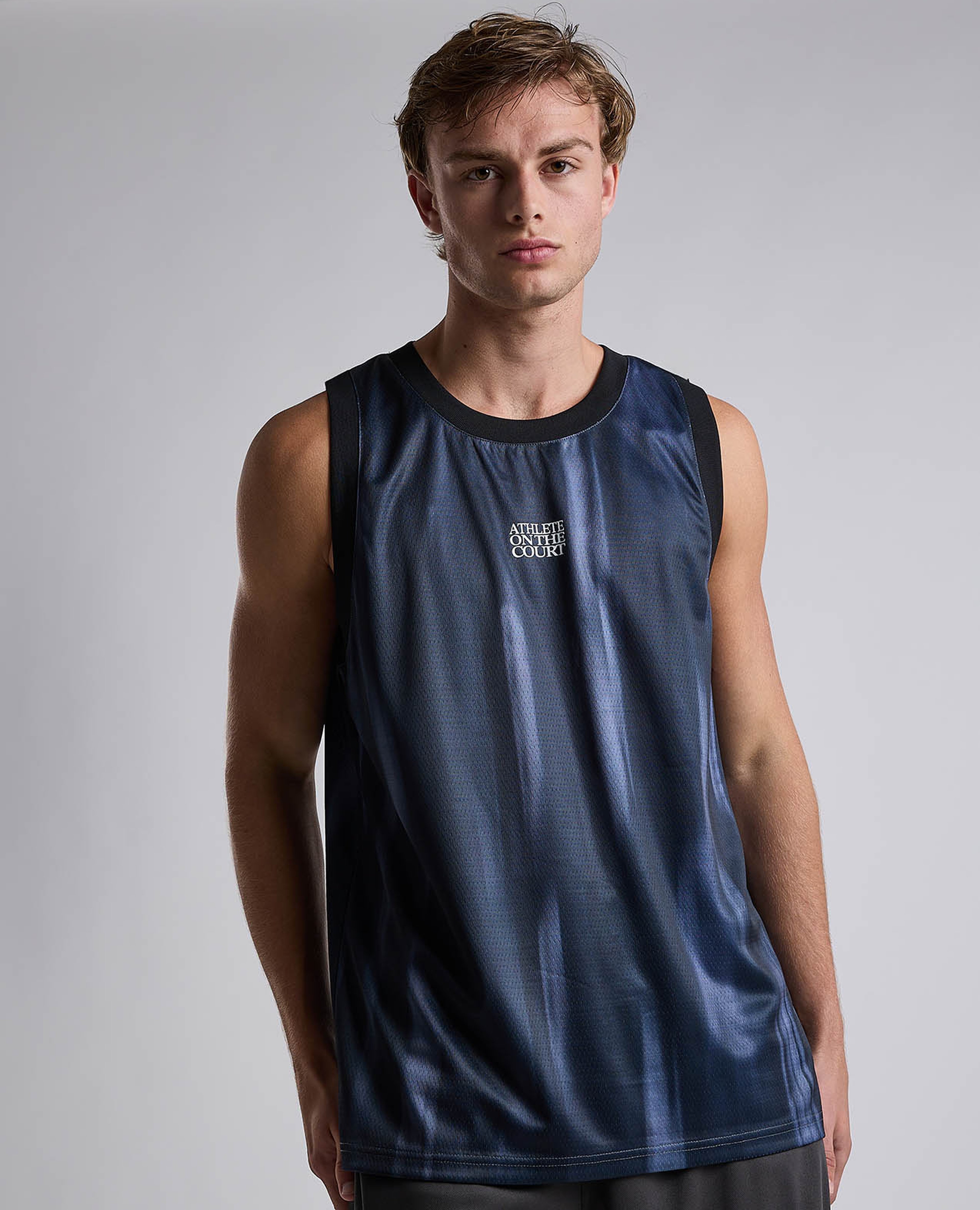 Printed Tank Top with Crew Neck