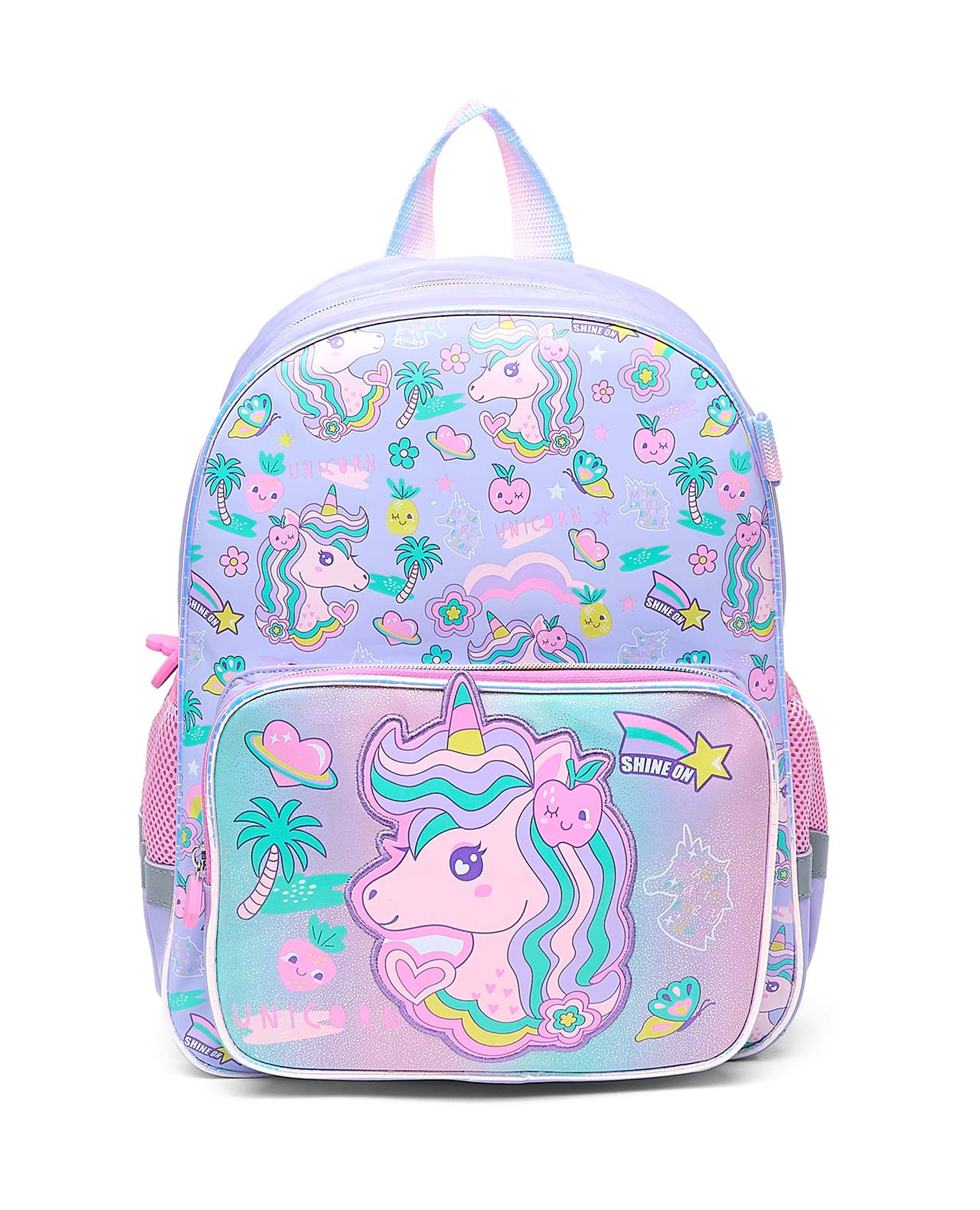 حقيبة ظهر بتطريز يونيكورن بسحاب