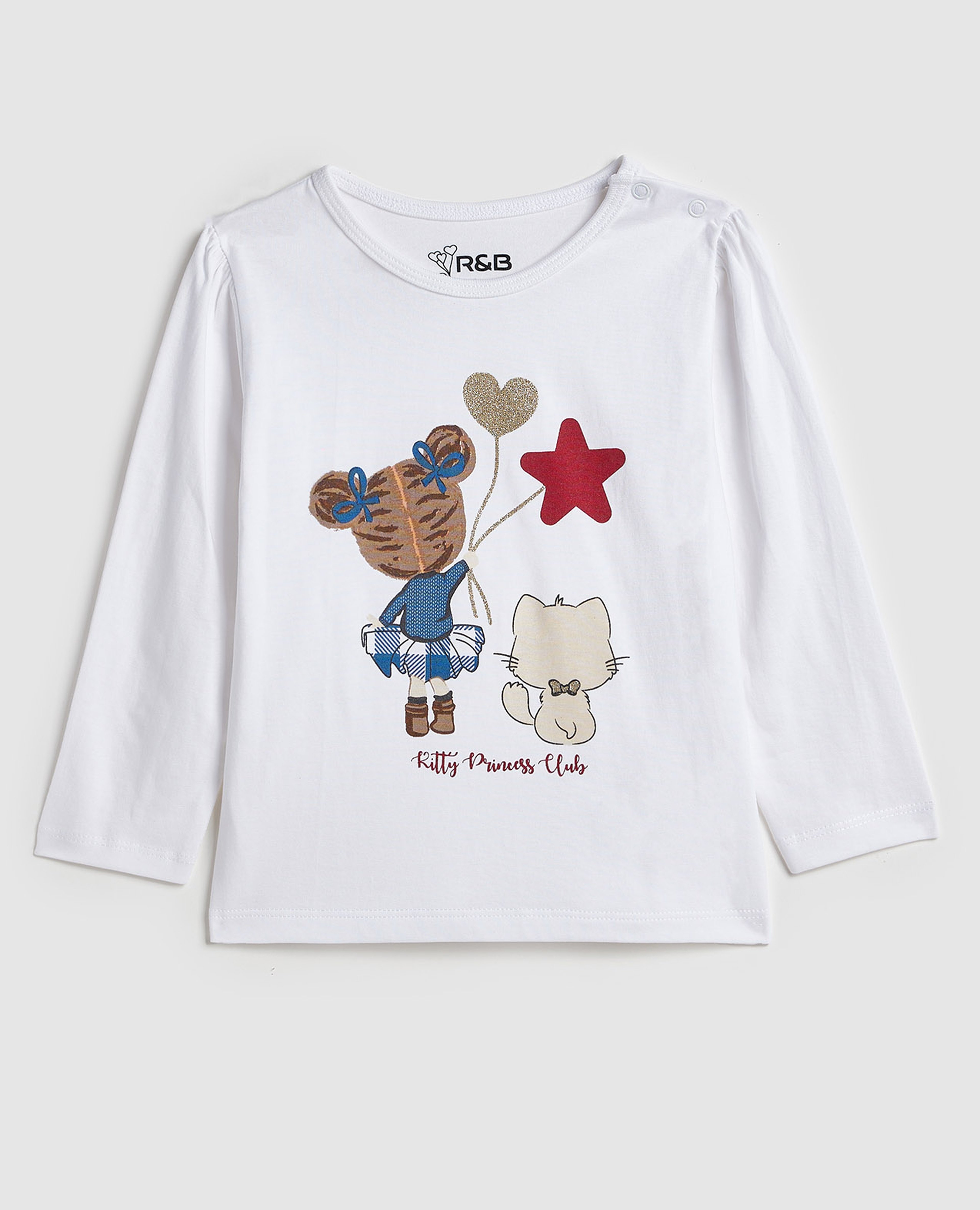 Printed T-Shirt with Crew Neck and Long Sleeves