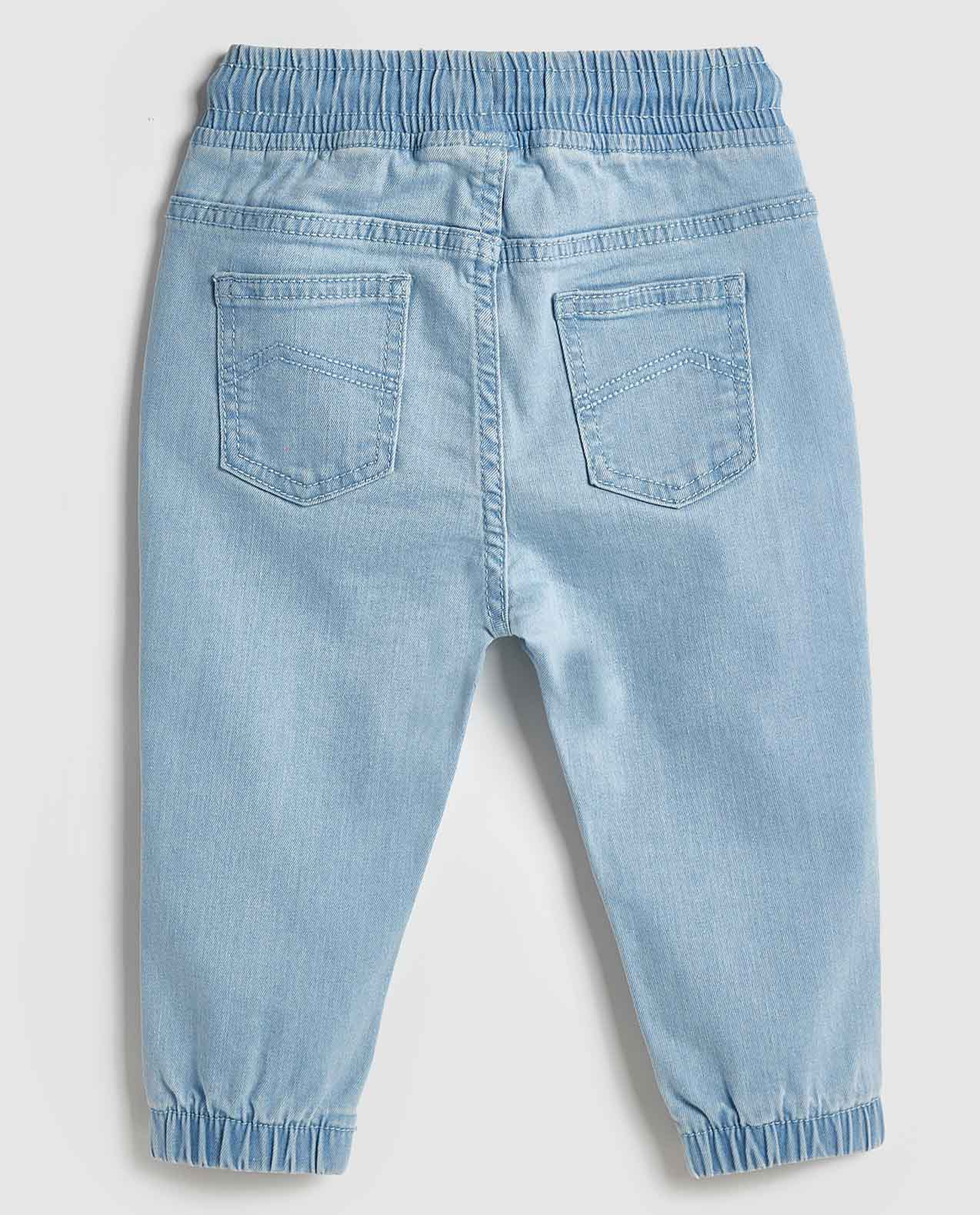 Faded Jogger Jeans with Drawstring Waist