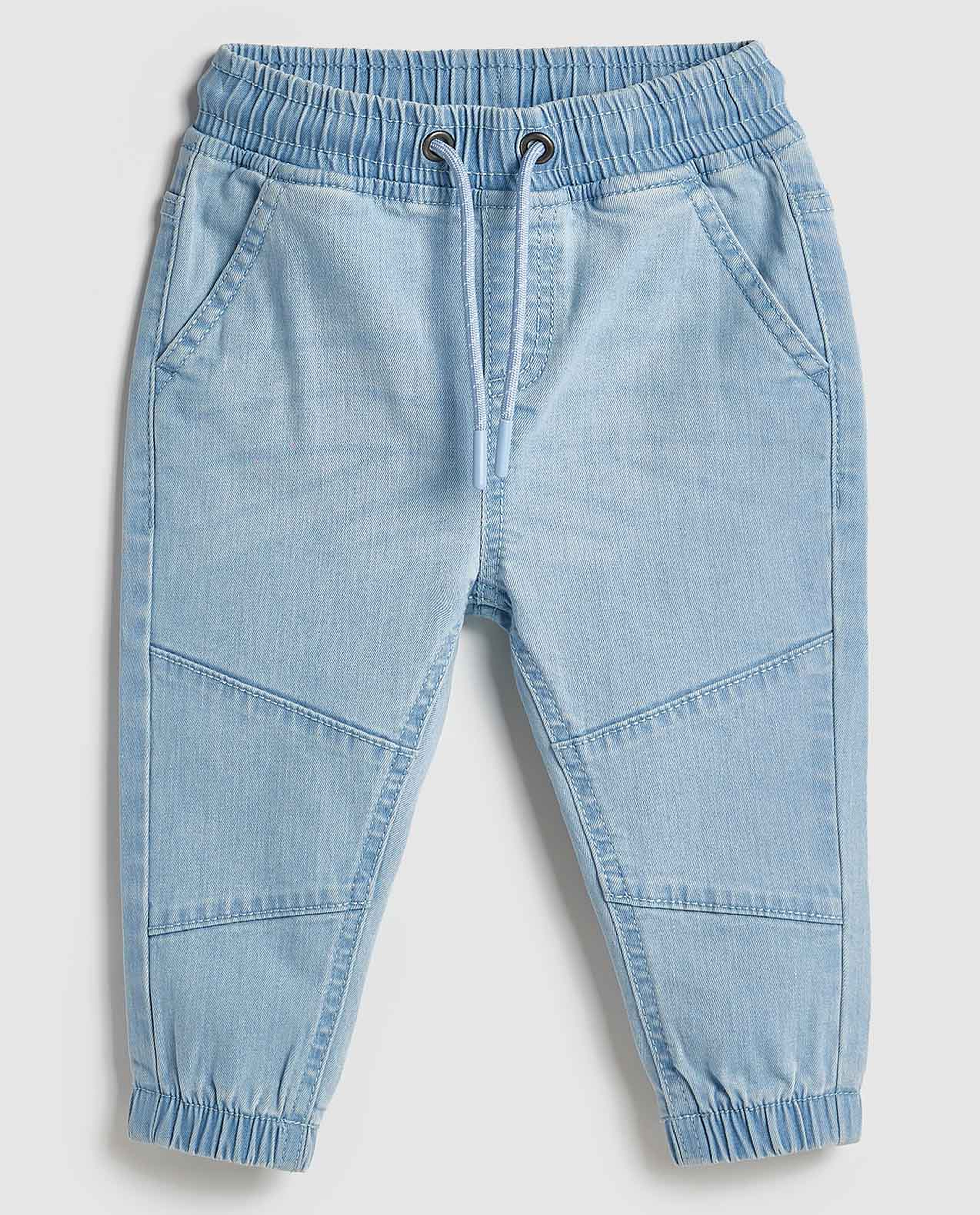 Faded Jogger Jeans with Drawstring Waist