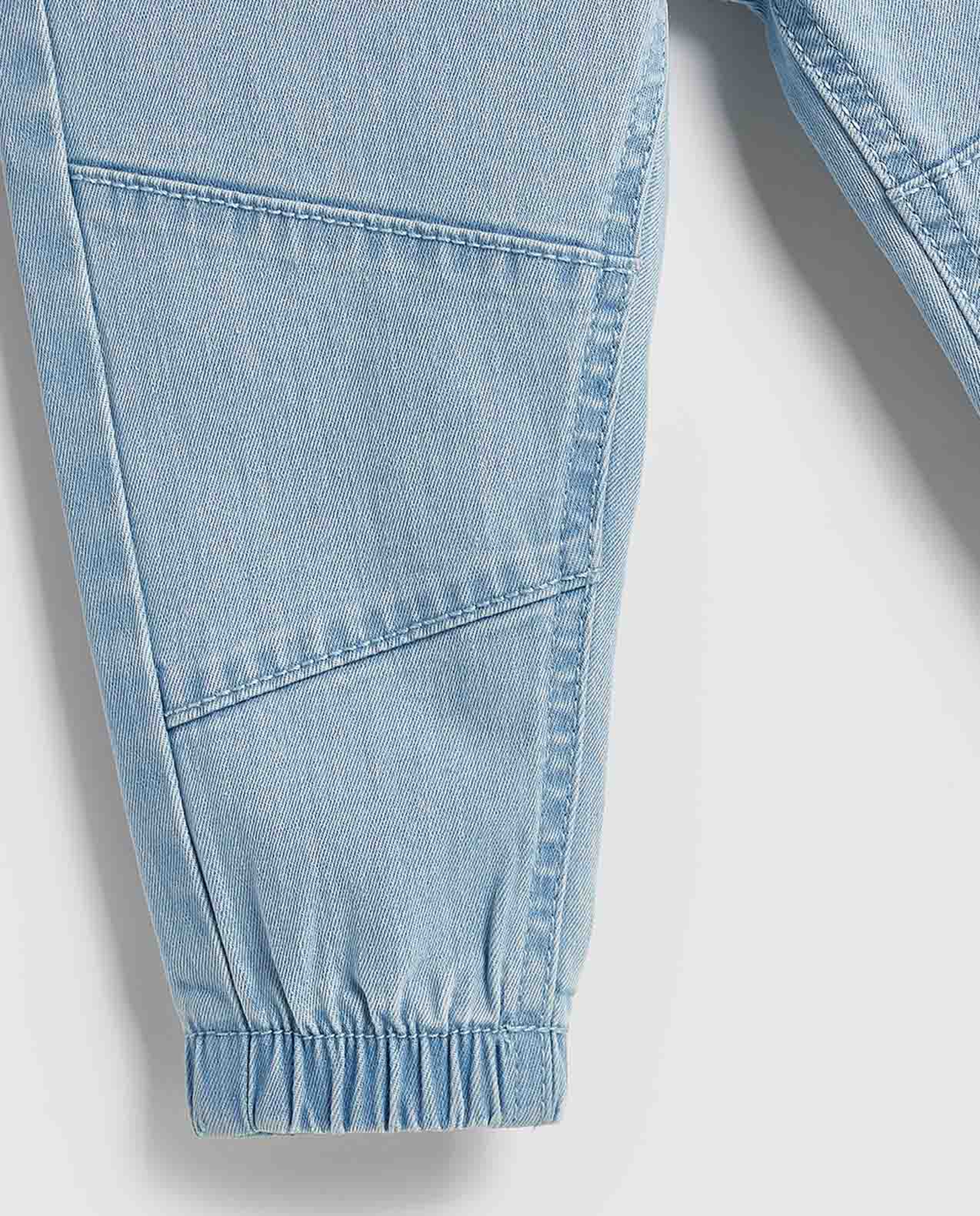 Faded Jogger Jeans with Drawstring Waist