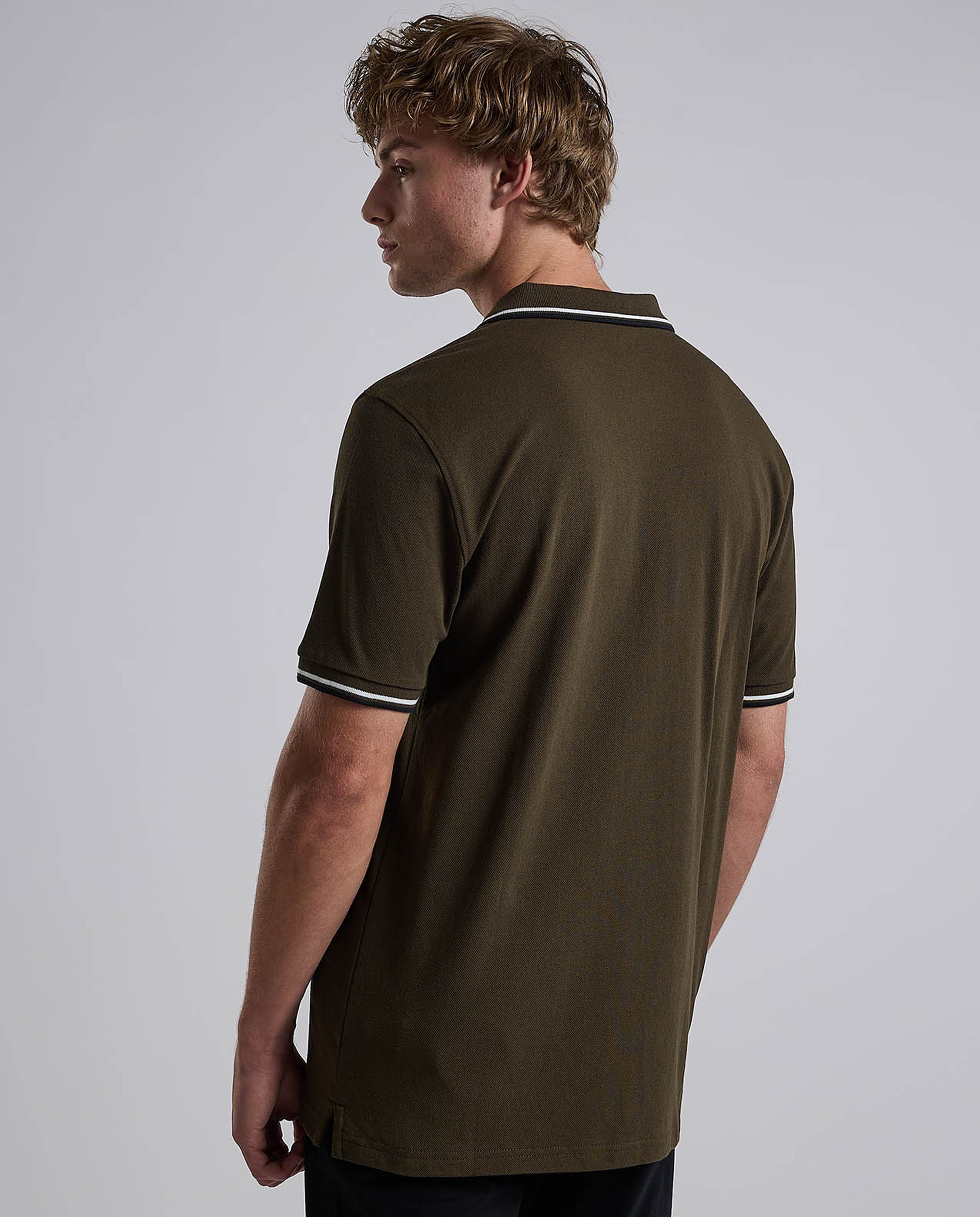 Contrast Trim Polo T-Shirt with Shirt Collar and Short Sleeves