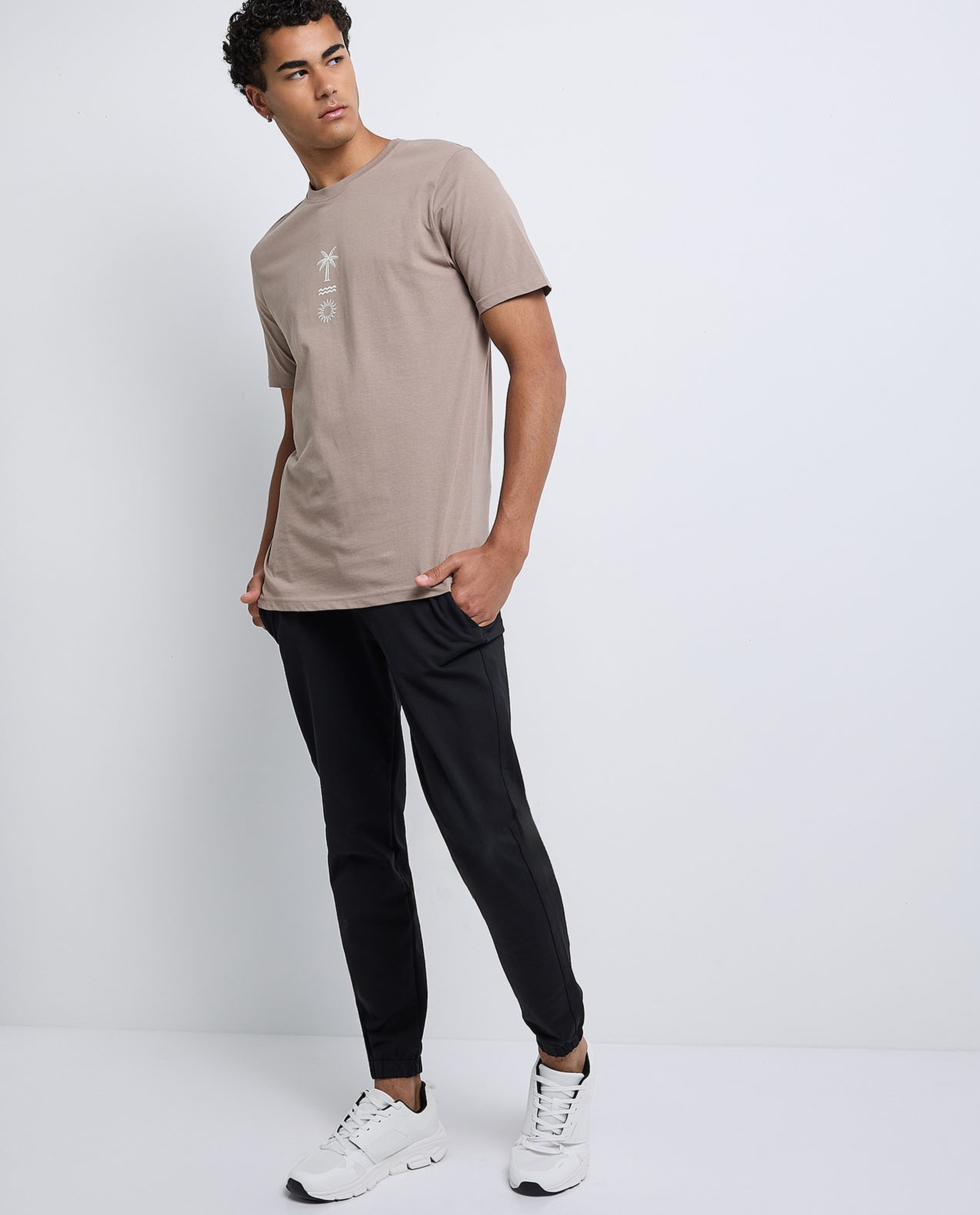 Printed T-Shirt wit Crew Neck and Short Sleeves