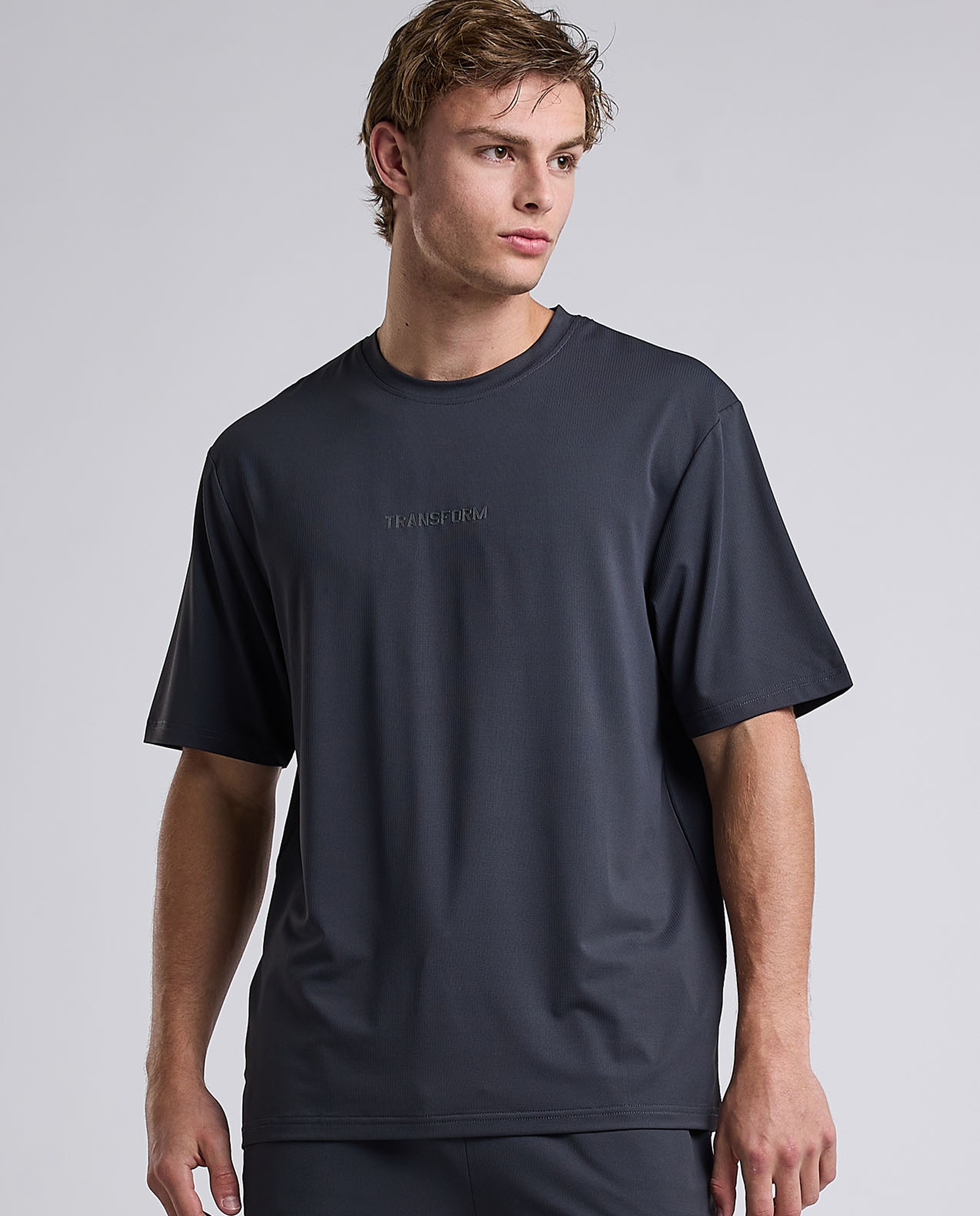 Printed Active T-Shirt with Crew Neck and Short Sleeves