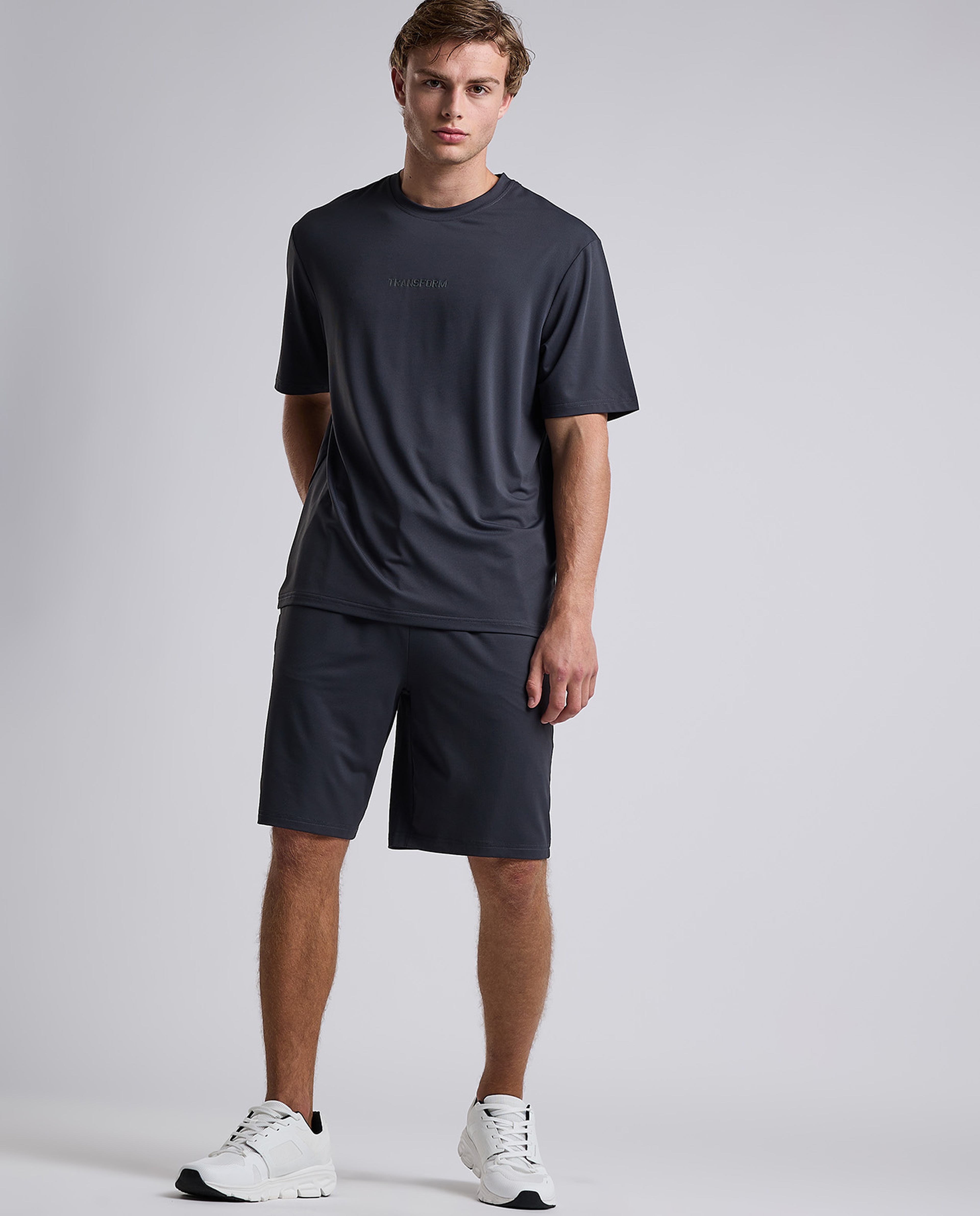 Printed Active T-Shirt with Crew Neck and Short Sleeves