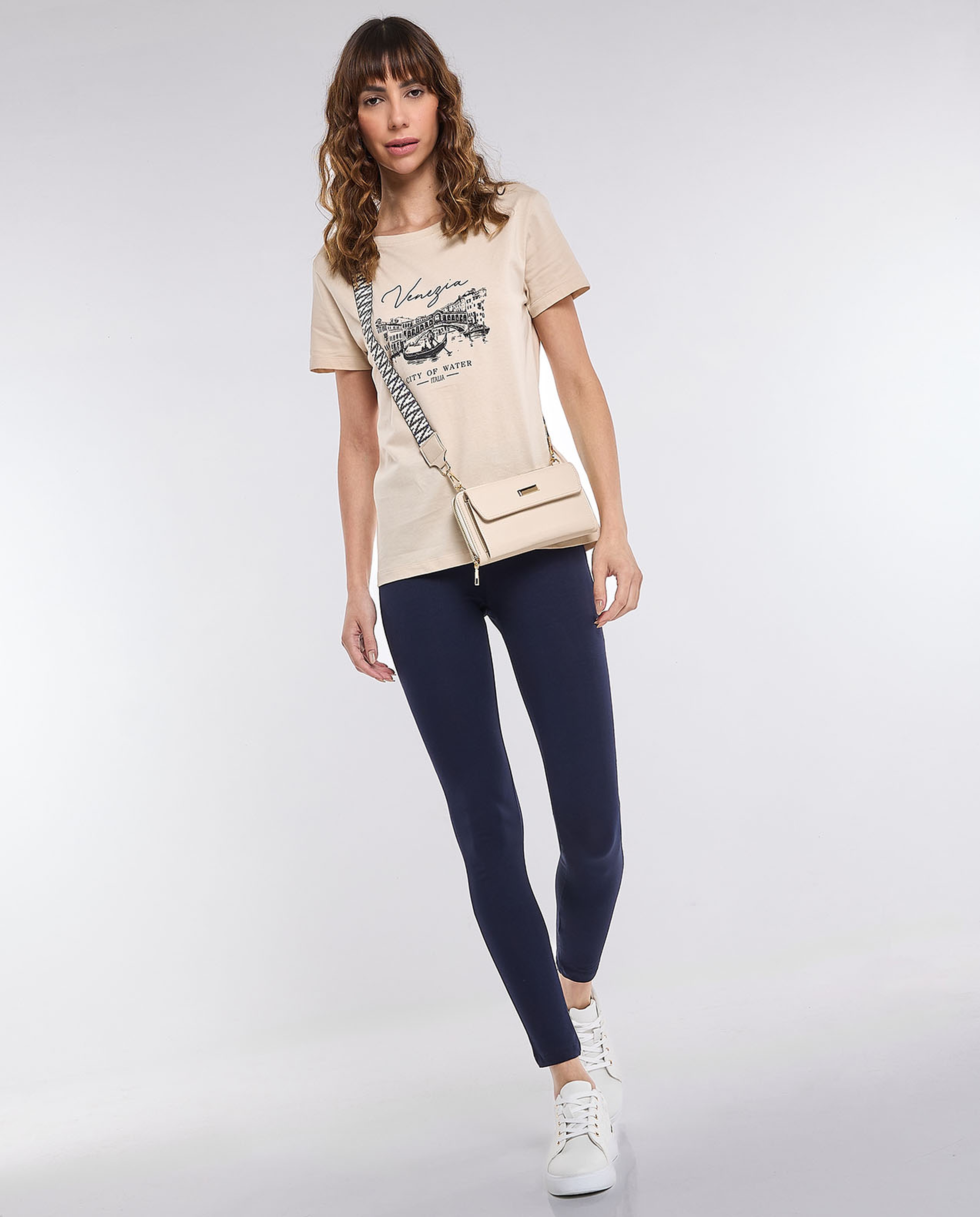 Printed T-Shirt with Crew Neck and Short Sleeves