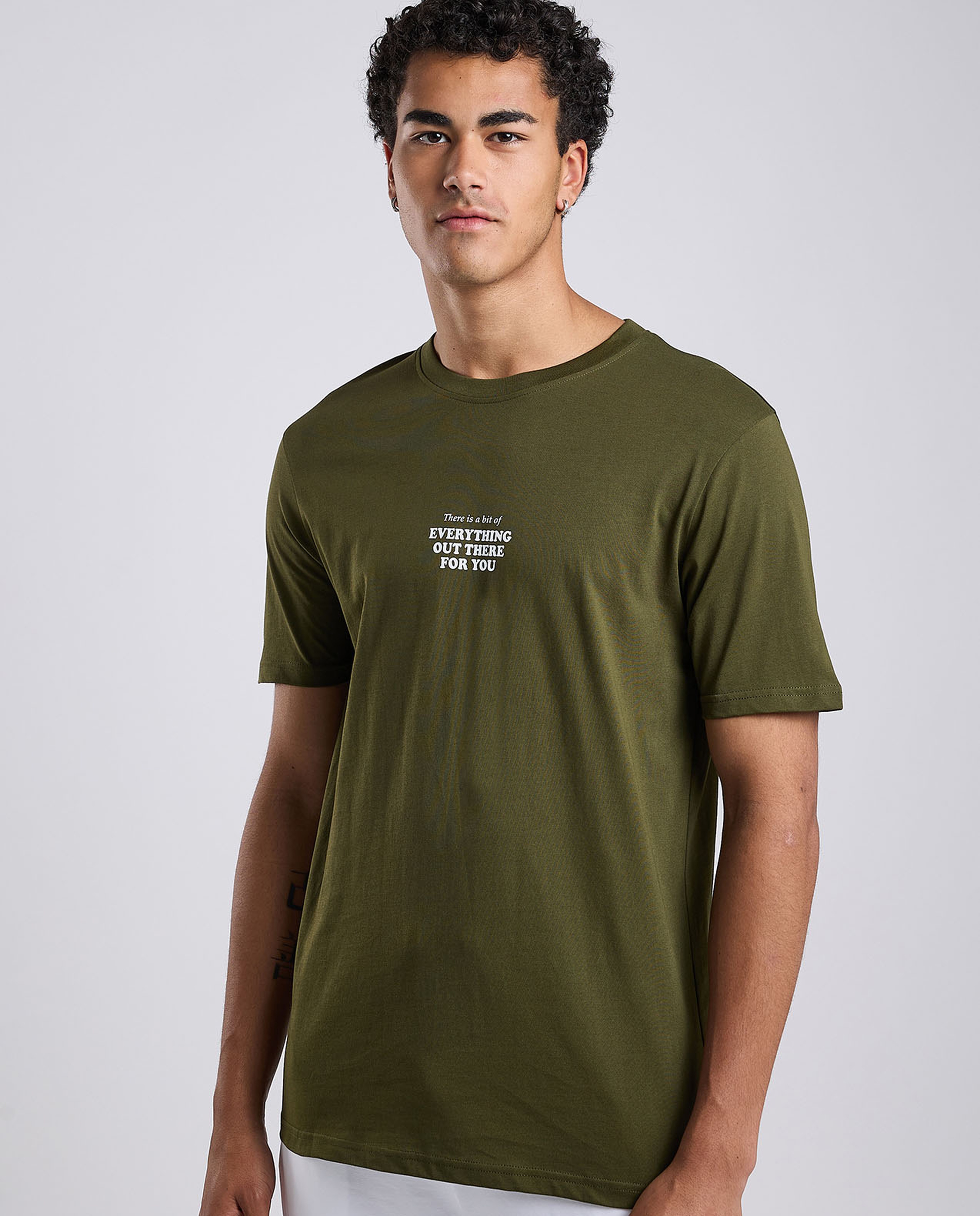 Printed T-Shirt wit Crew Neck and Short Sleeves