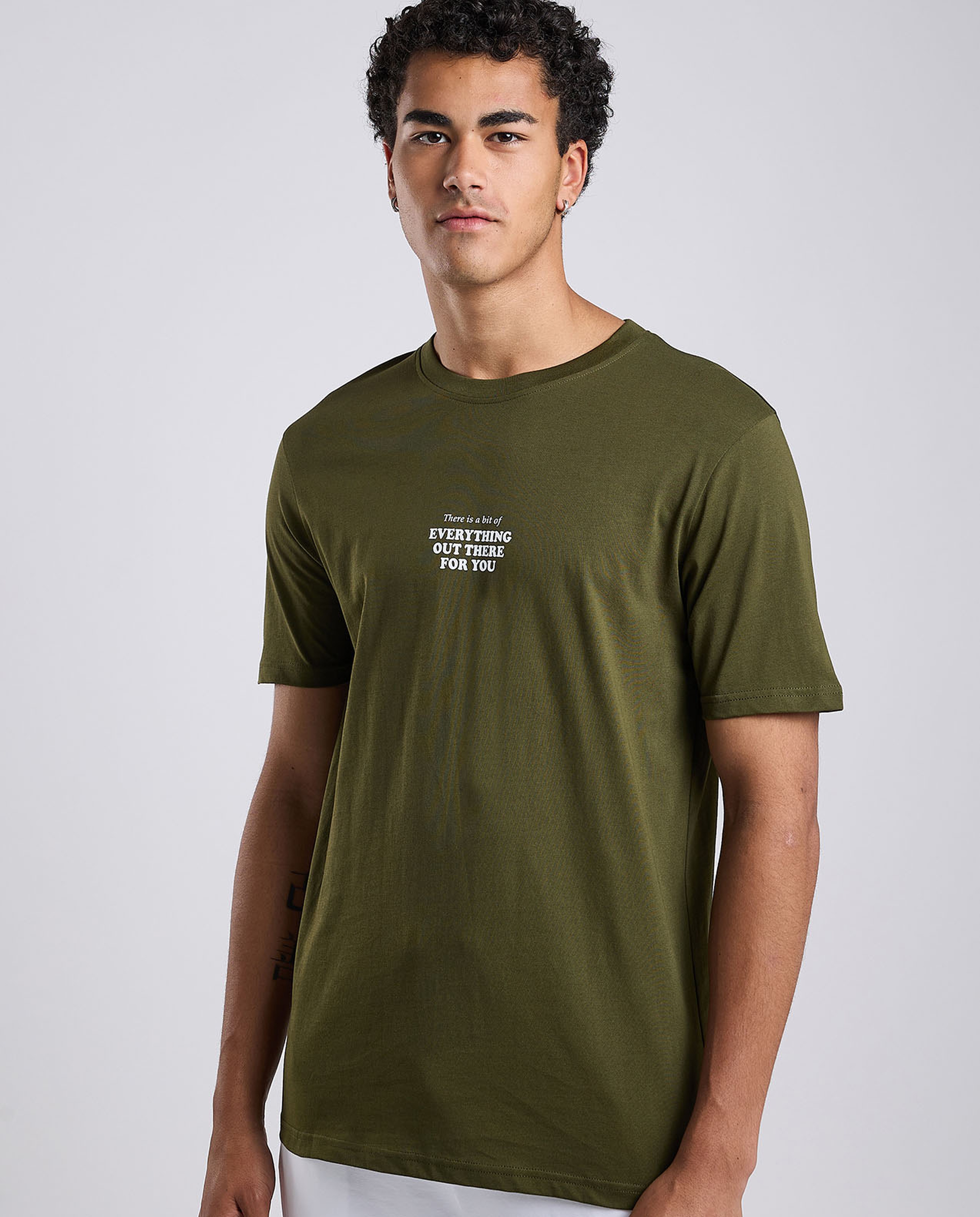 Printed T-Shirt wit Crew Neck and Short Sleeves