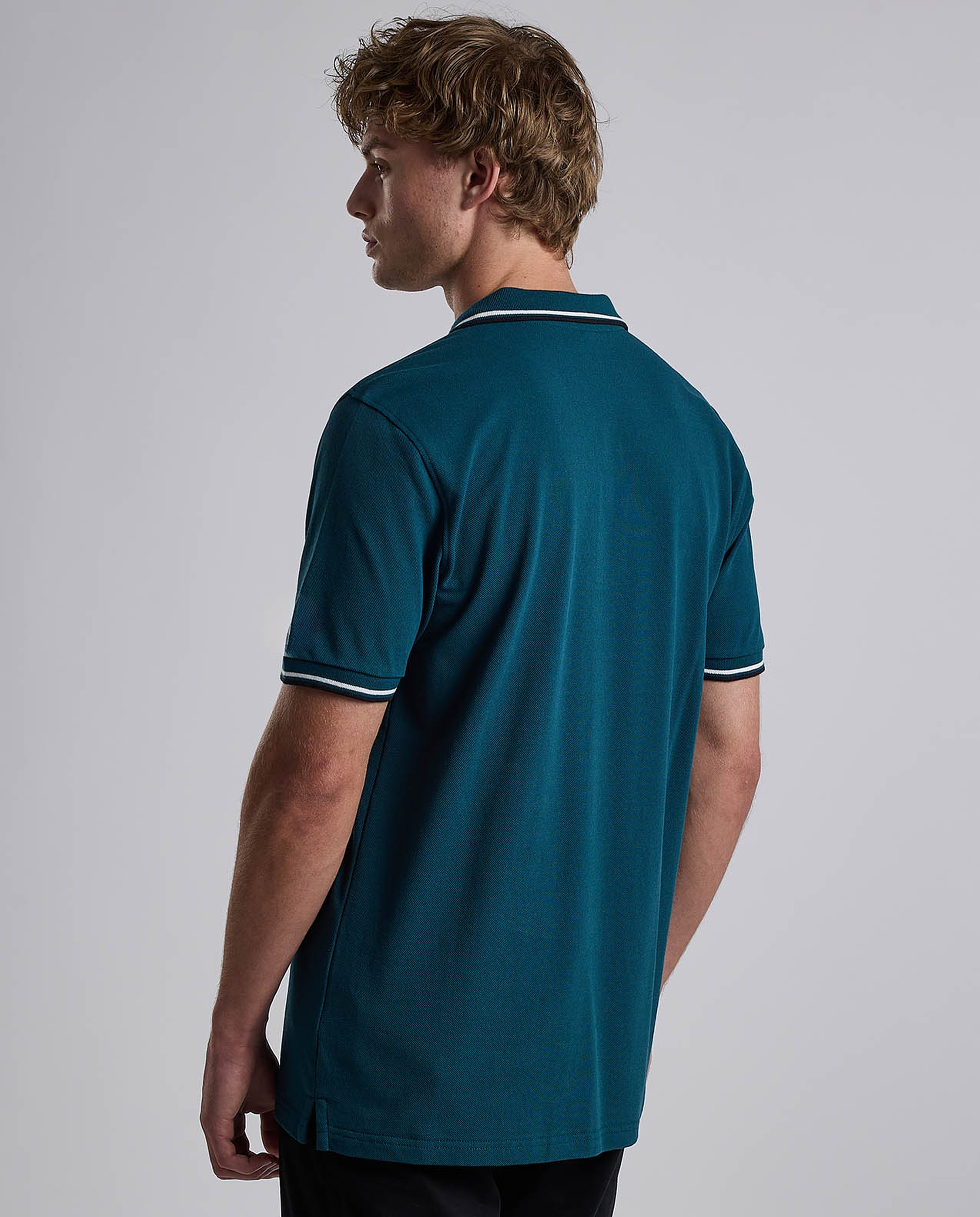 Contrast Trim Polo T-Shirt with Shirt Collar and Short Sleeves