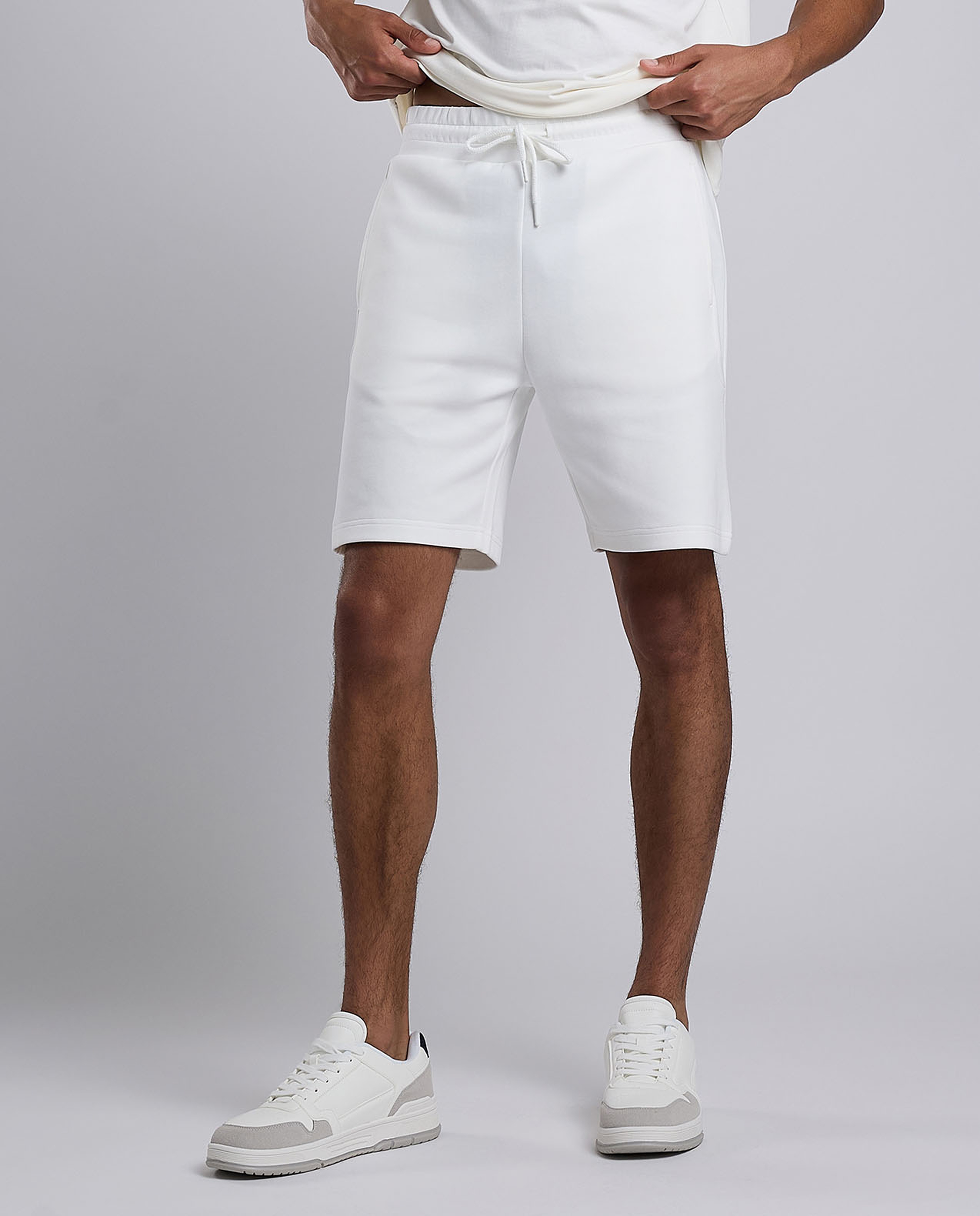 Solid Shorts with Drawstring Waist