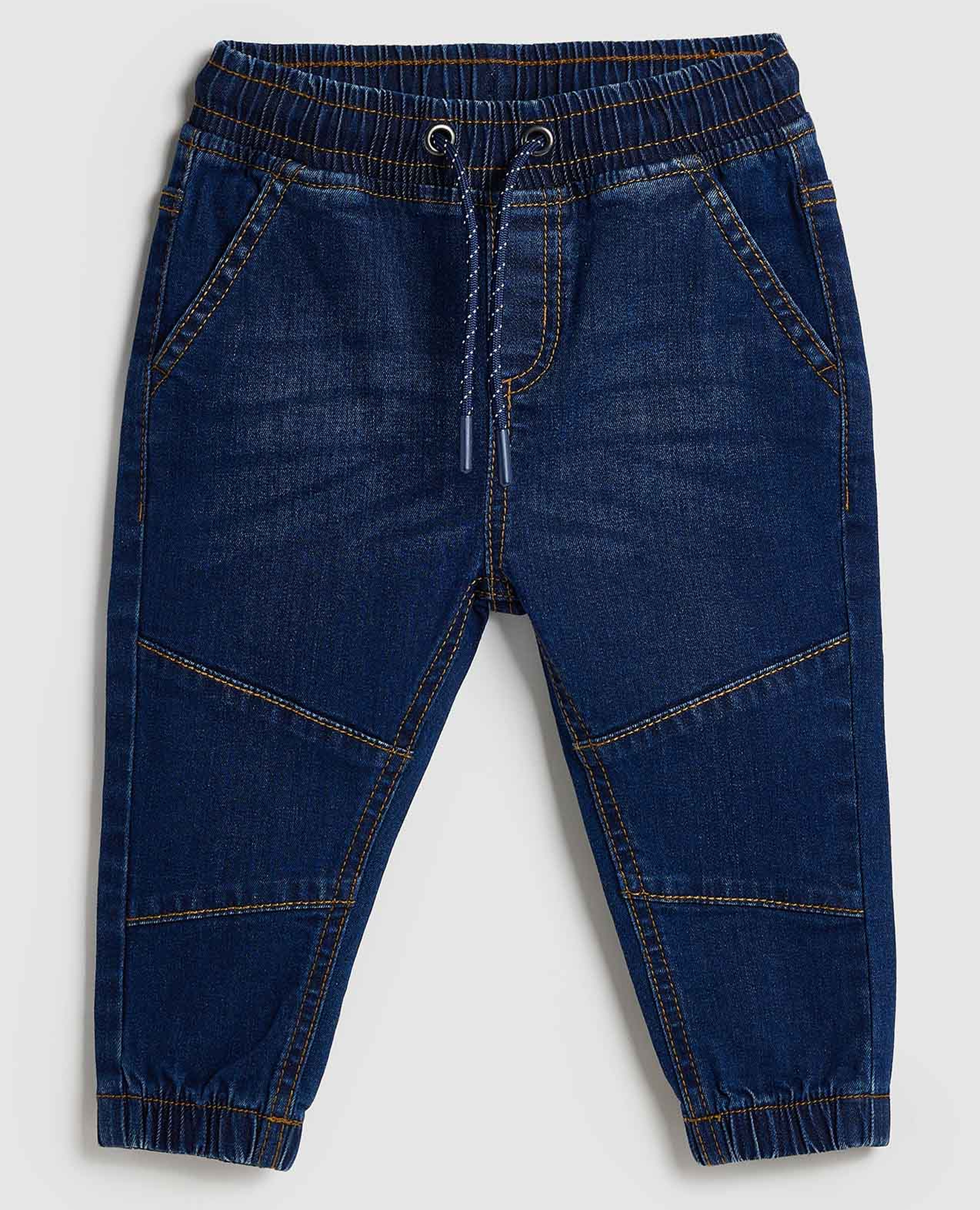 Faded Jogger Jeans with Drawstring Waist