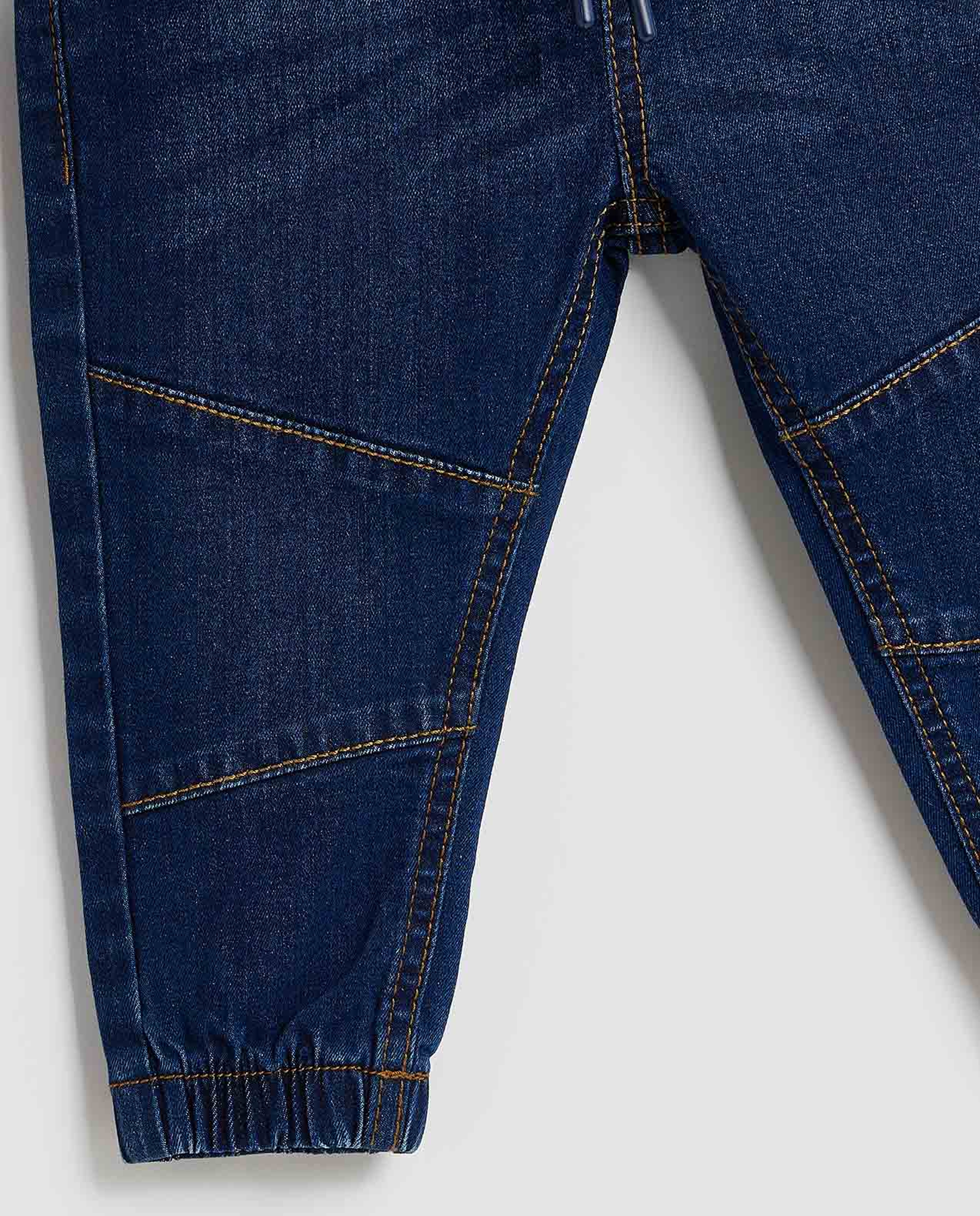 Faded Jogger Jeans with Drawstring Waist