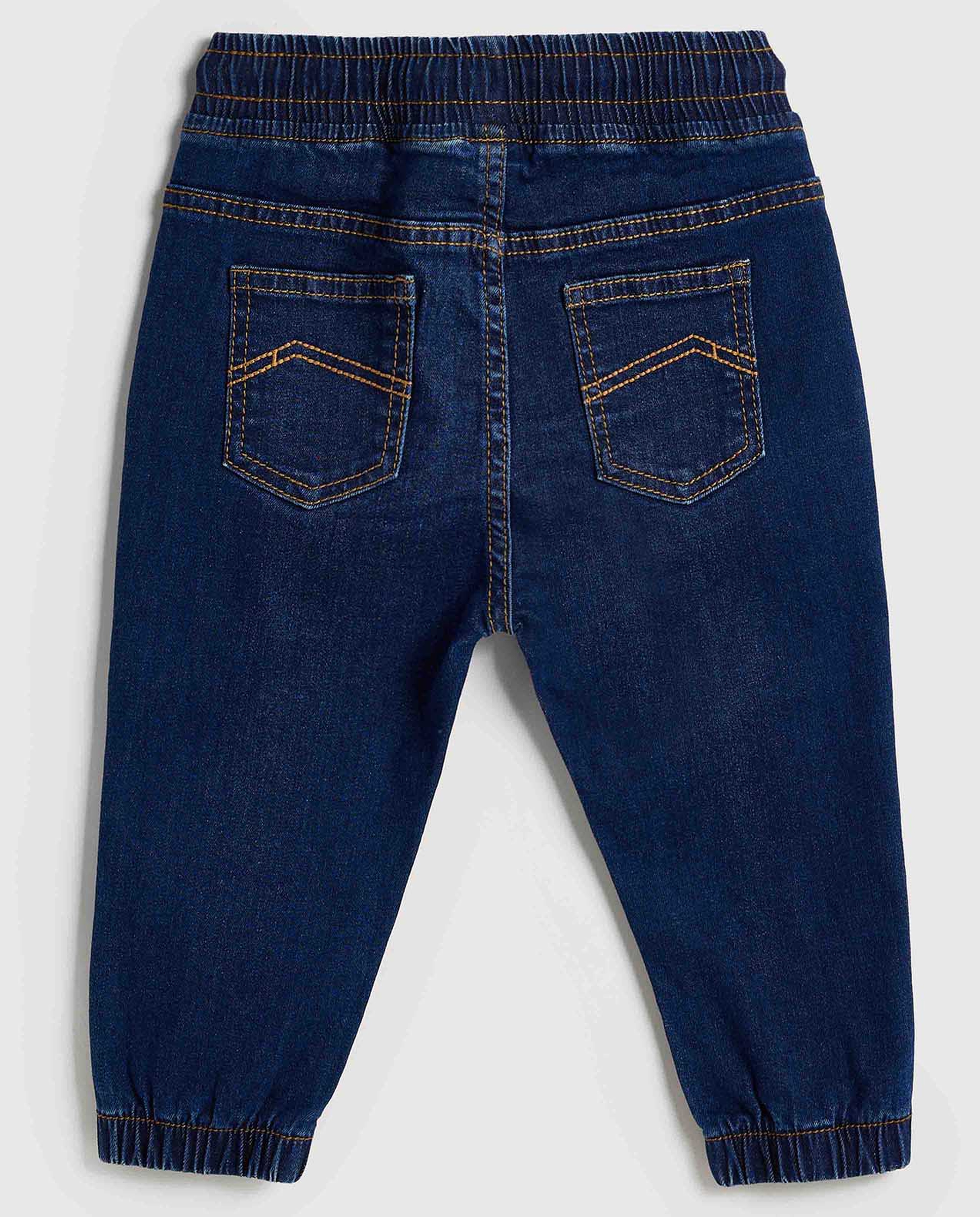 Faded Jogger Jeans with Drawstring Waist