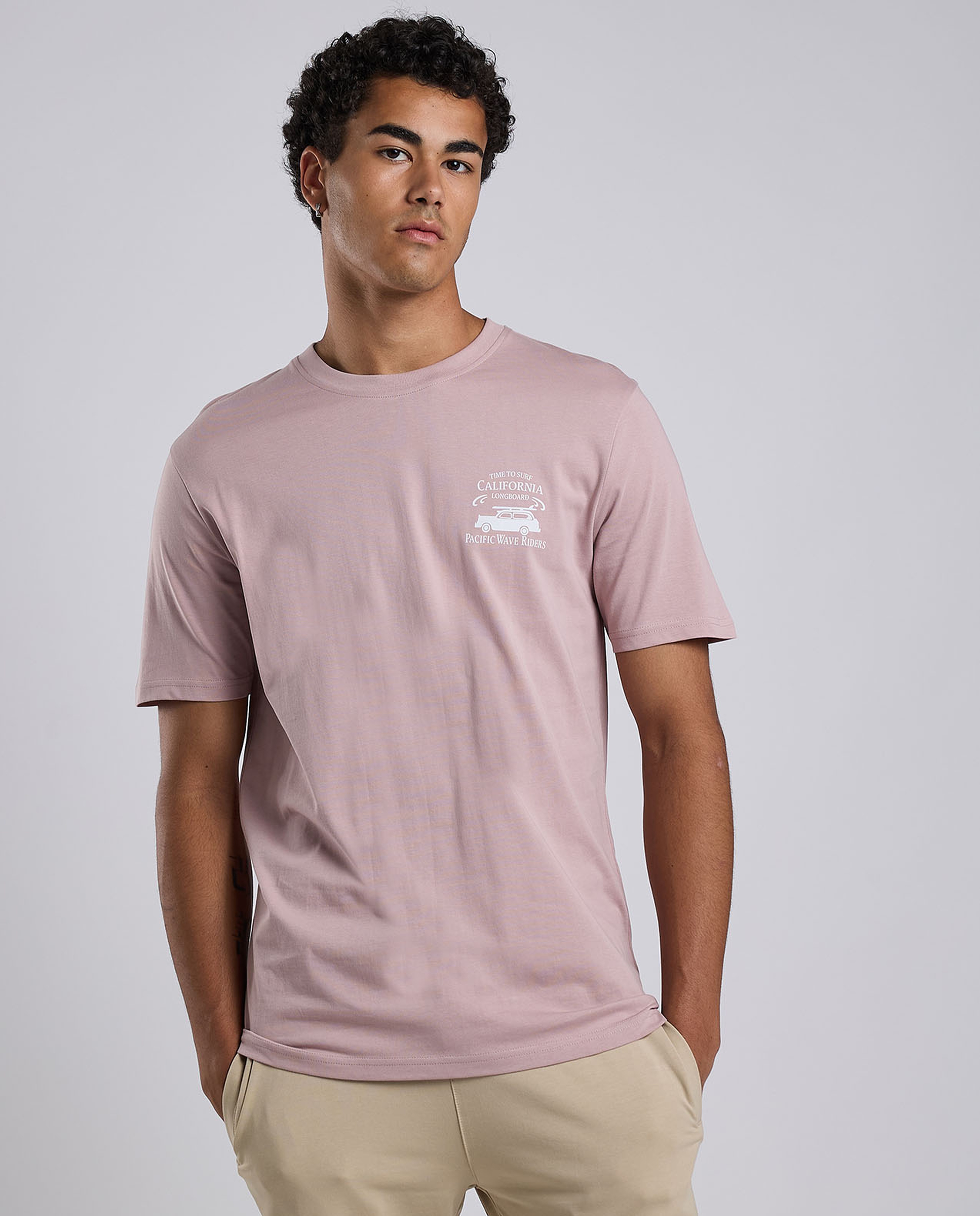 Printed T-Shirt wit Crew Neck and Short Sleeves